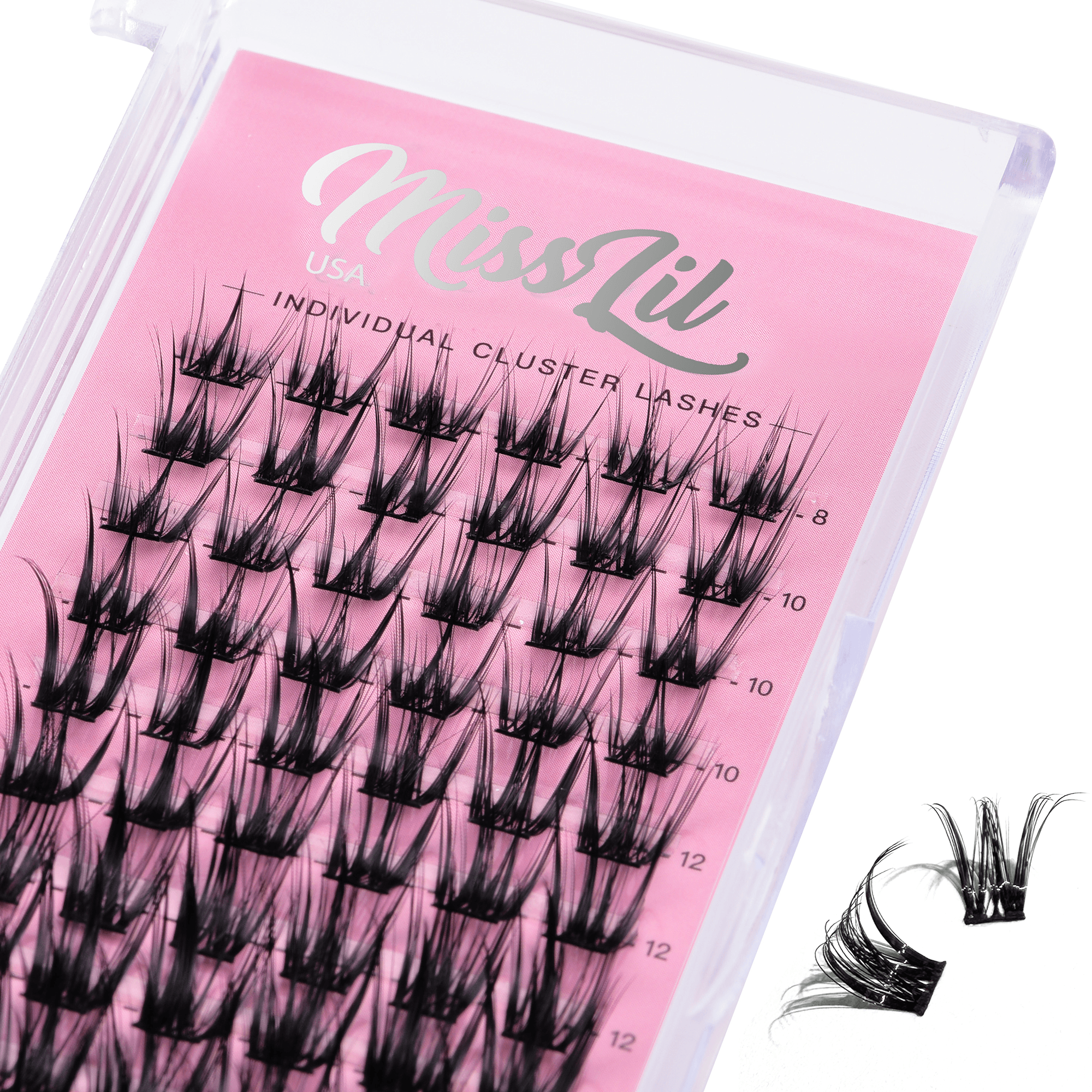 Cluster lashes AD-23 Small MIX Tray - Miss Lil USA