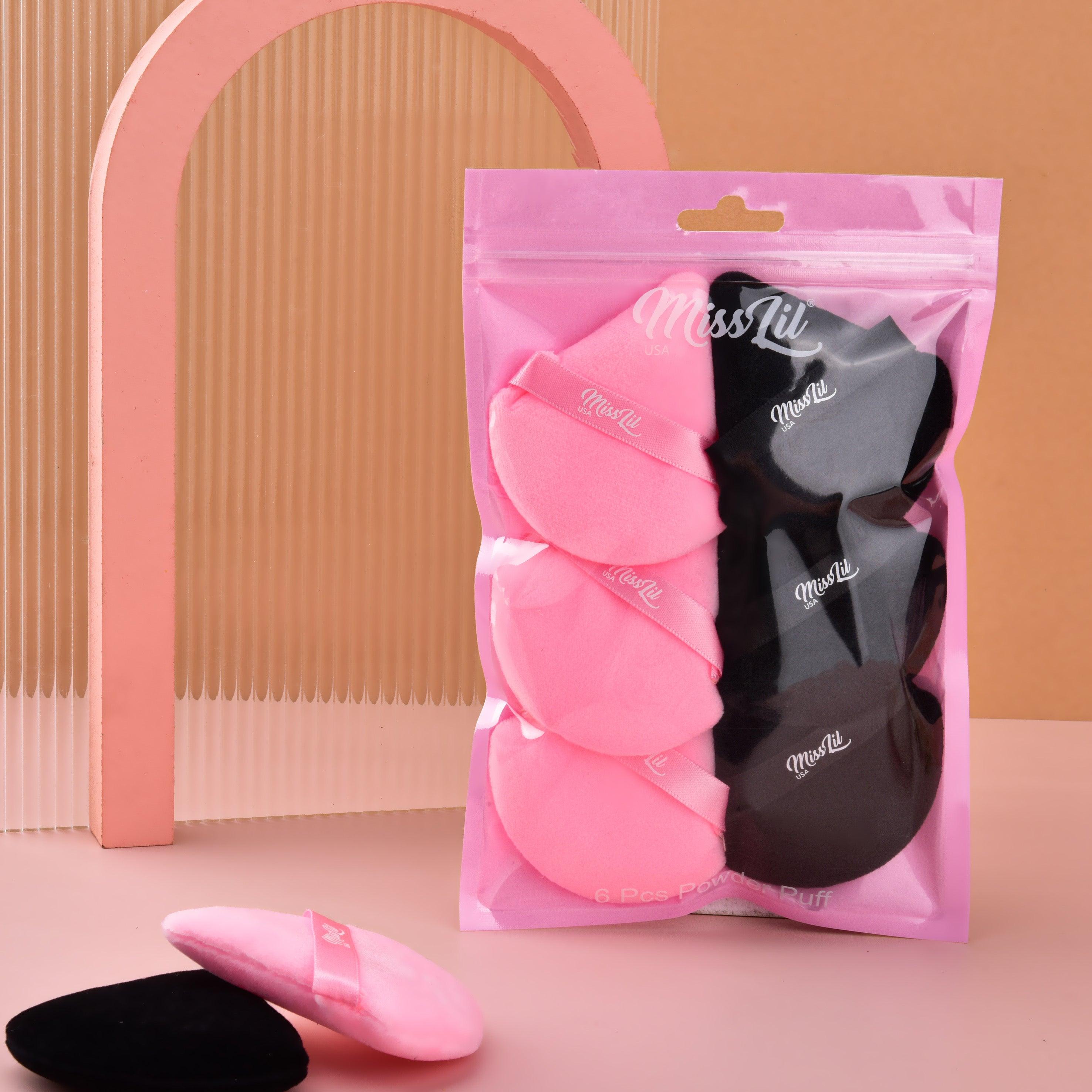 Powder Puff Set Pink and Black - Miss Lil USA