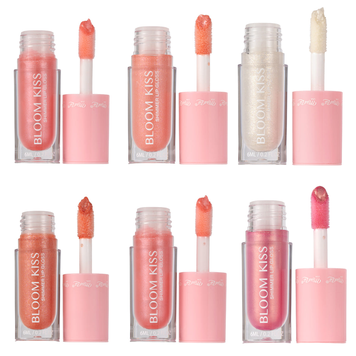 BLOOM KISS SHIMMER LIP GLOSS- 6 GLAM SHADES