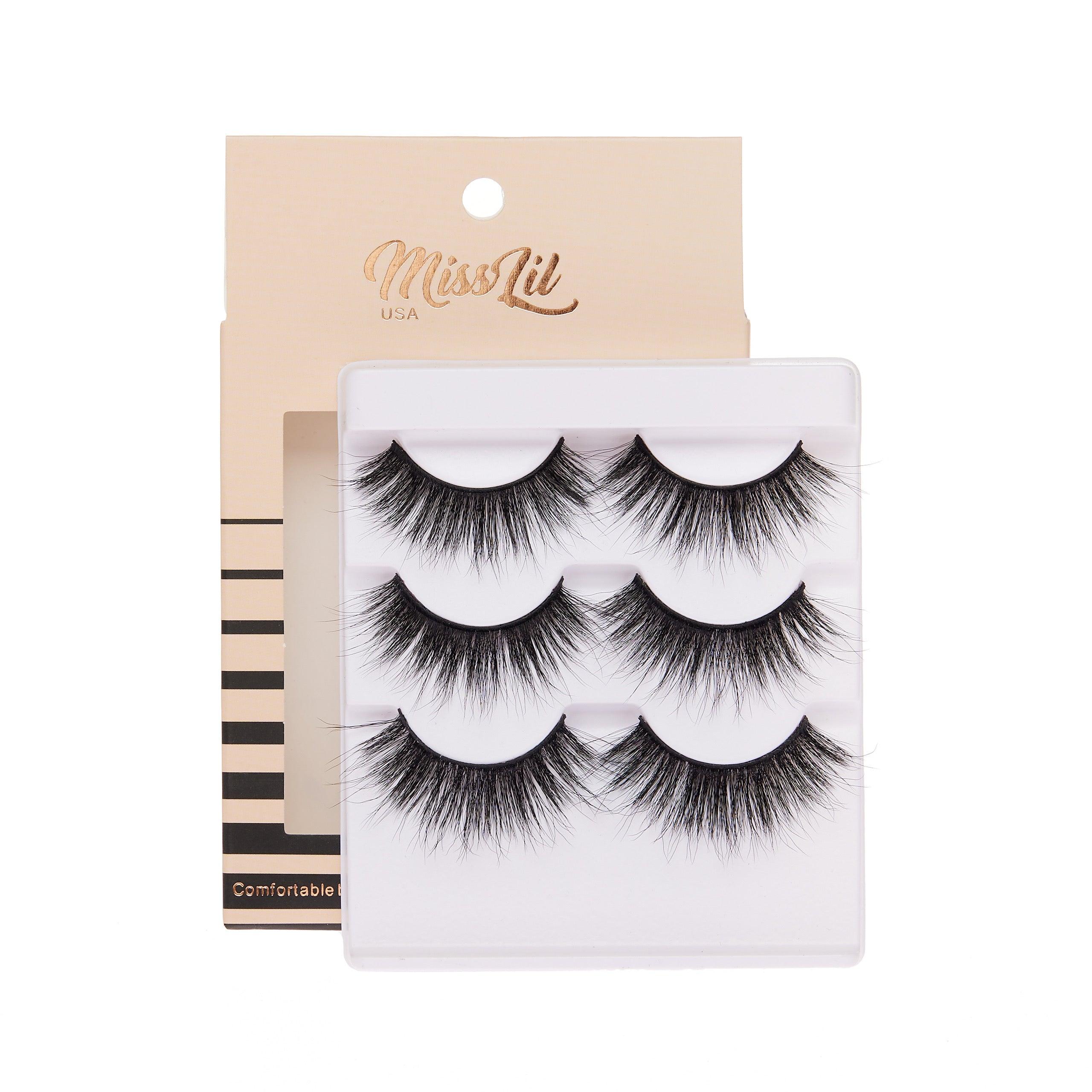 3-Pair Faux 9D Mink Eyelashes - Luxury Collection #29 - Pack of 3 - Miss Lil USA