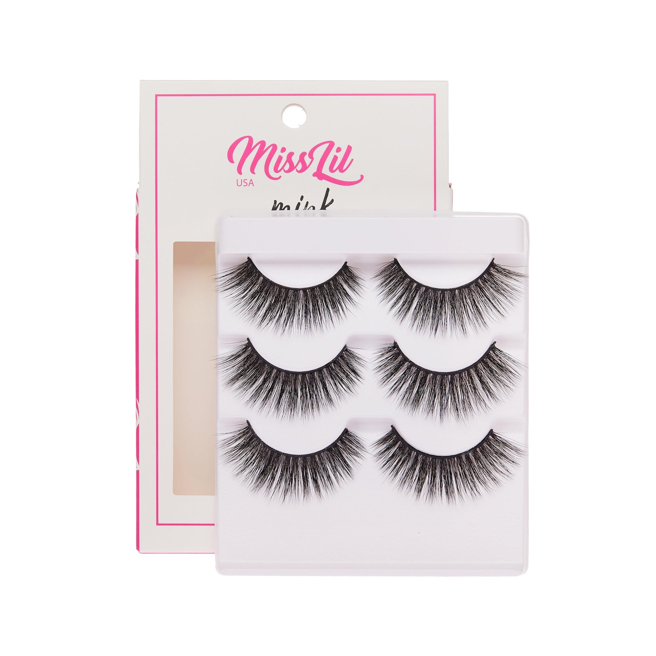 3-Pair Faux Mink Effect Eyelashes - Lash Party Collection #10 - Pack of 3 - Miss Lil USA
