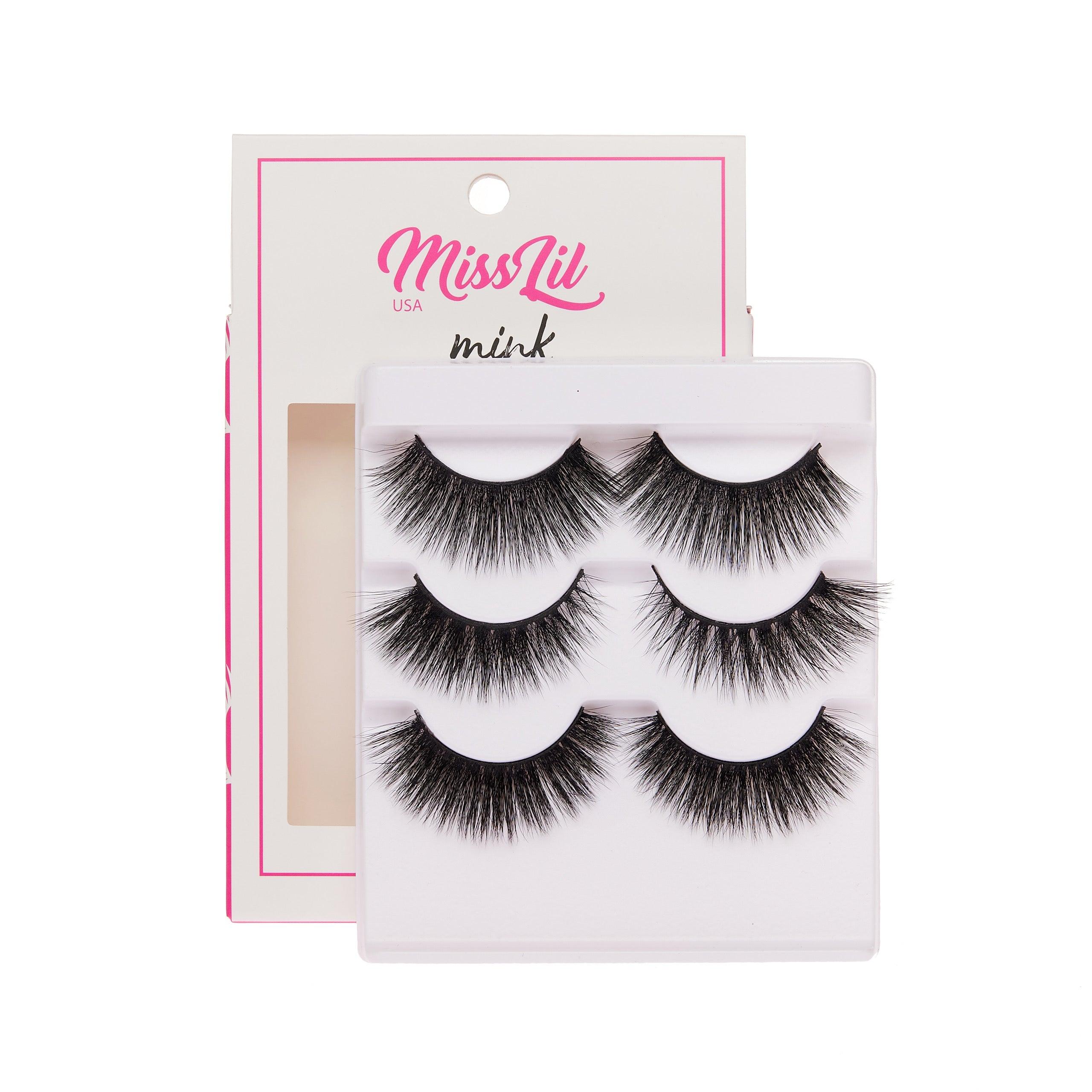 3-Pair Faux Mink Effect Eyelashes - Lash Party Collection #13 - Pack of 12 - Miss Lil USA