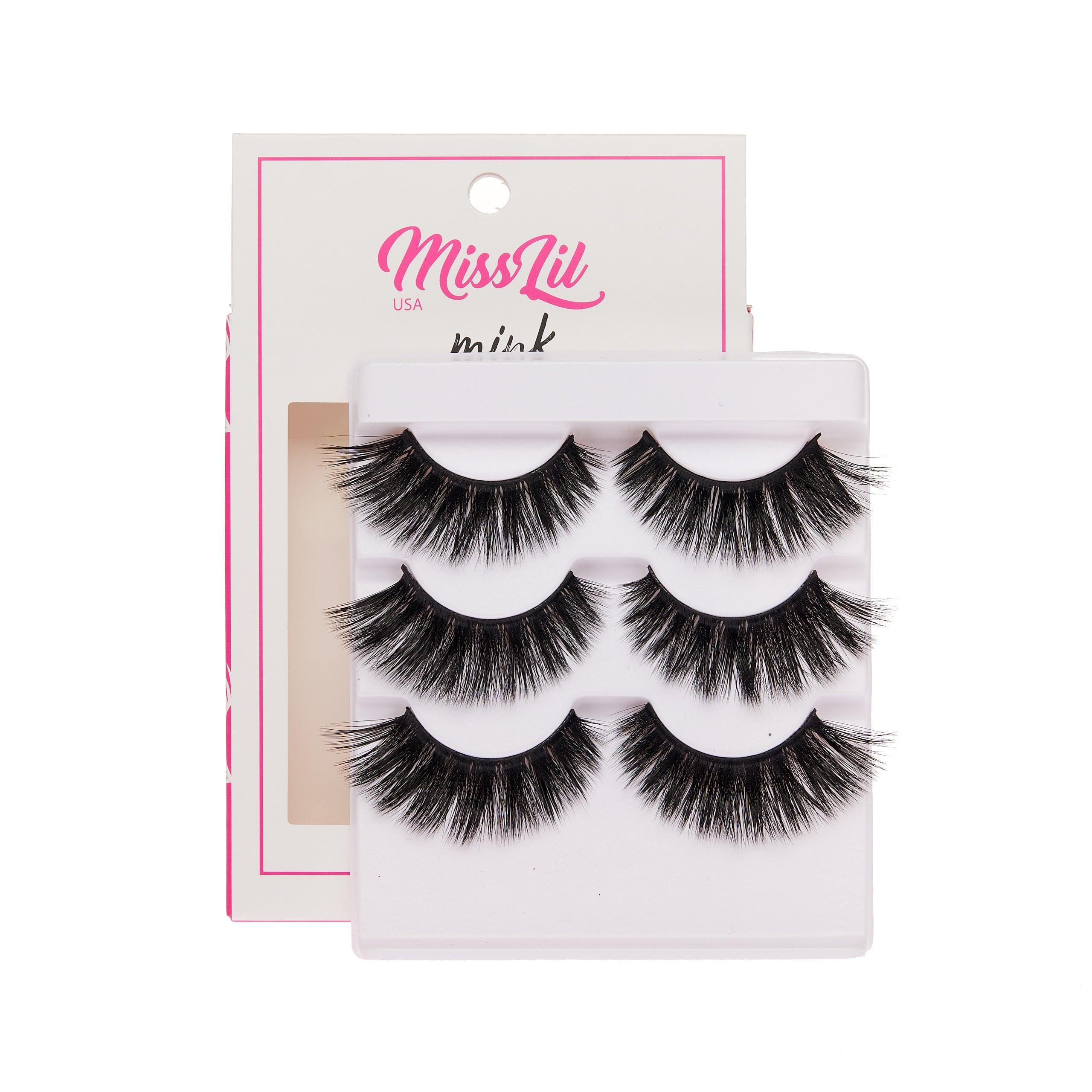 3-Pair Faux Mink Effect Eyelashes - Lash Party Collection #18 - Pack of 3 - Miss Lil USA