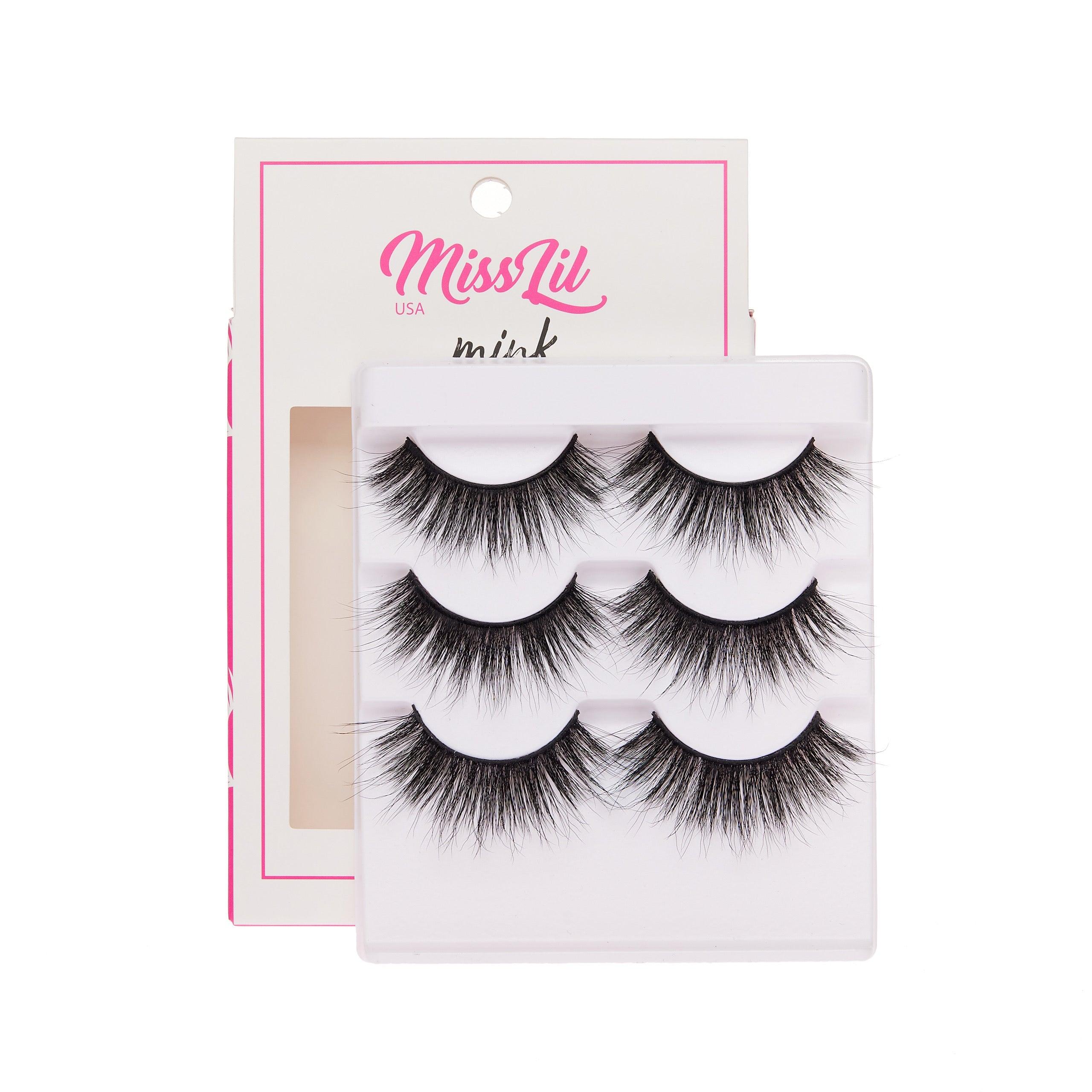 3-Pair Faux Mink Effect Eyelashes - Lash Party Collection #2 - Pack of 3 - Miss Lil USA