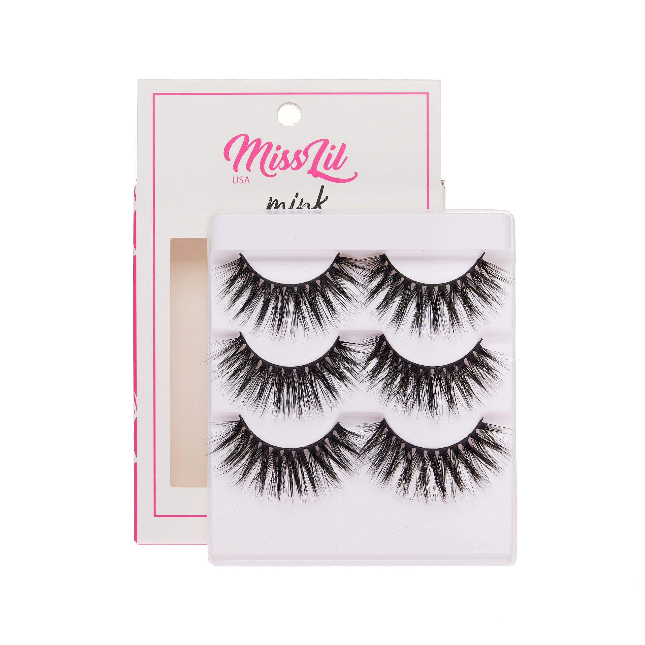 3-Pair Faux Mink Effect Eyelashes - Lash Party Collection #20 - Pack of 3 - Miss Lil USA
