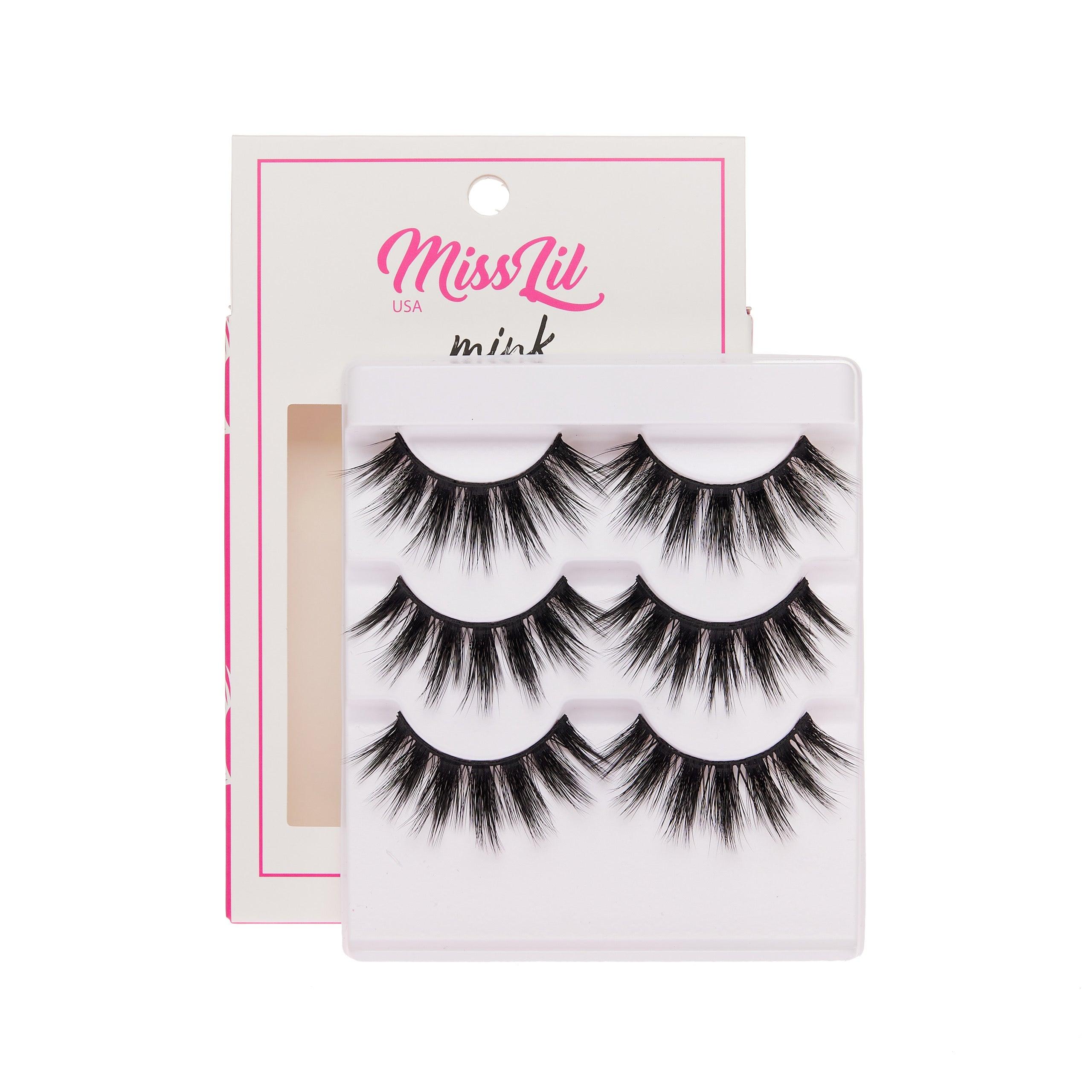 3-Pair Faux Mink Effect Eyelashes - Lash Party Collection #22 - Pack of 3 - Miss Lil USA