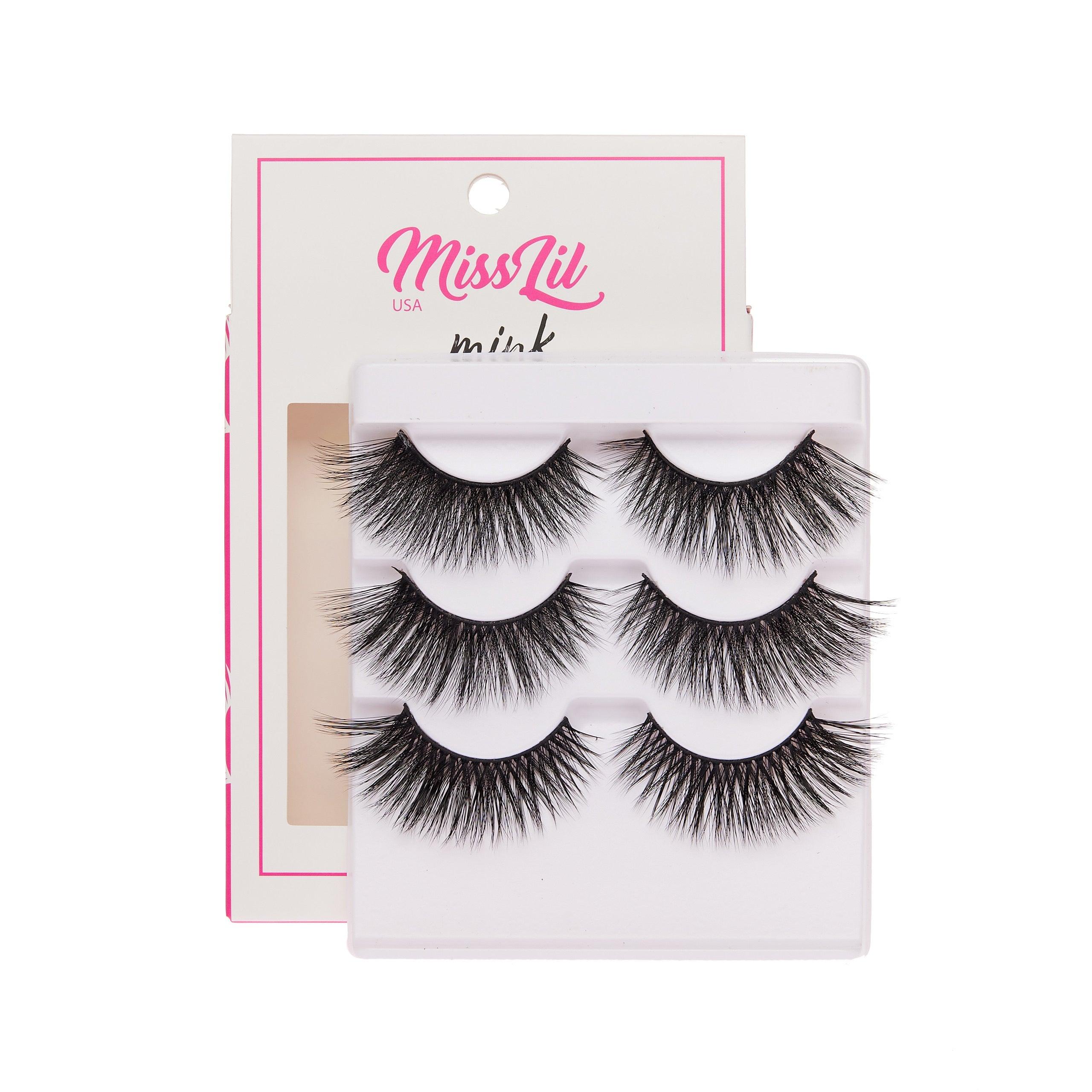 3-Pair Faux Mink Effect Eyelashes - Lash Party Collection #25 - Pack of 3 - Miss Lil USA