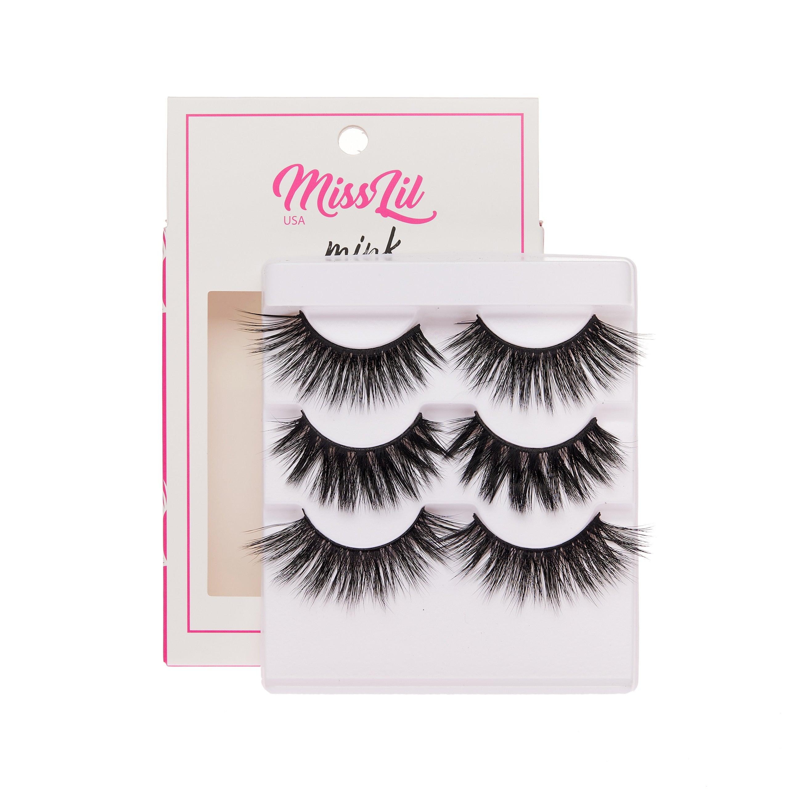 3-Pair Faux Mink Effect Eyelashes - Lash Party Collection #26 - Pack of 3 - Miss Lil USA