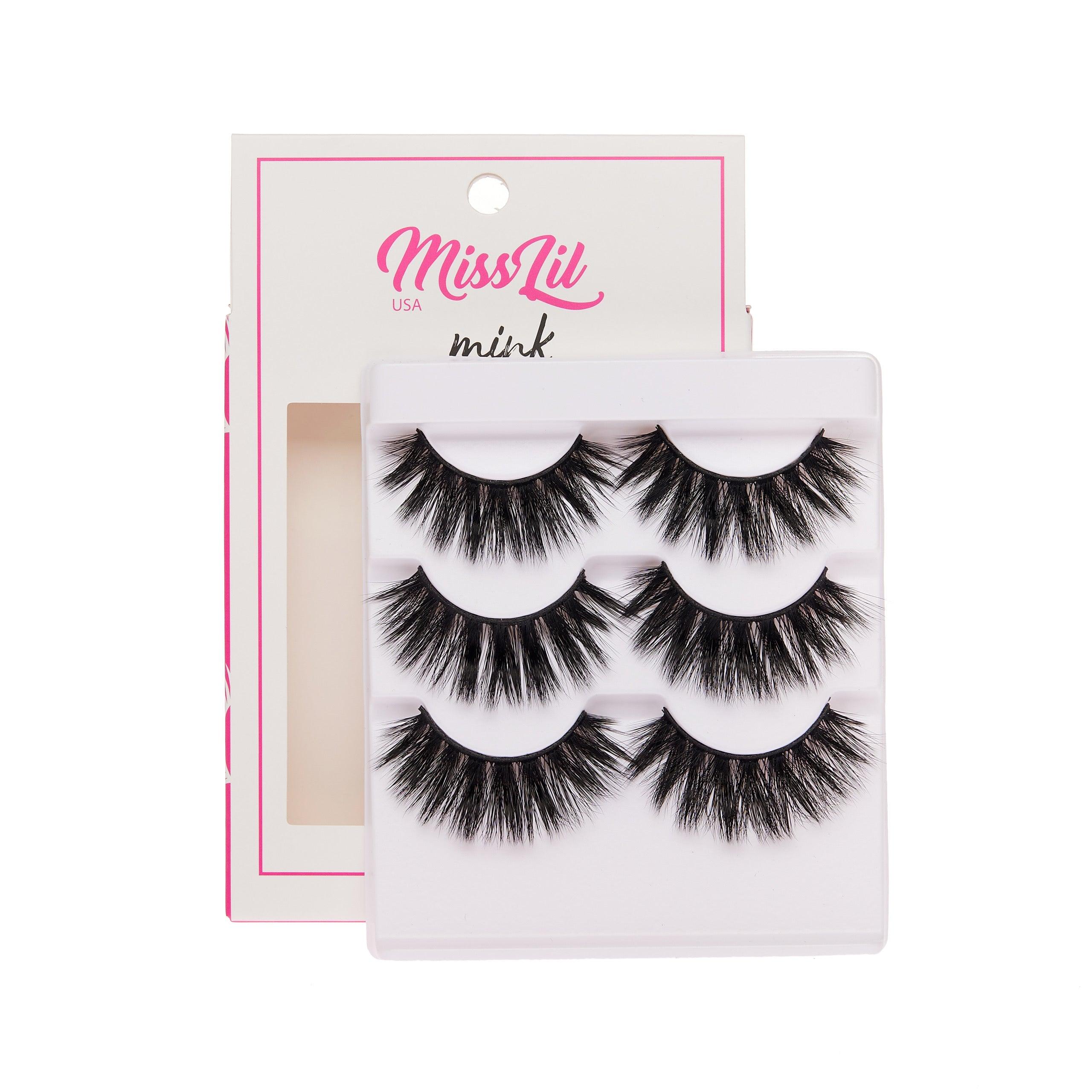 3-Pair Faux Mink Effect Eyelashes - Lash Party Collection #27 - Pack of 3 - Miss Lil USA