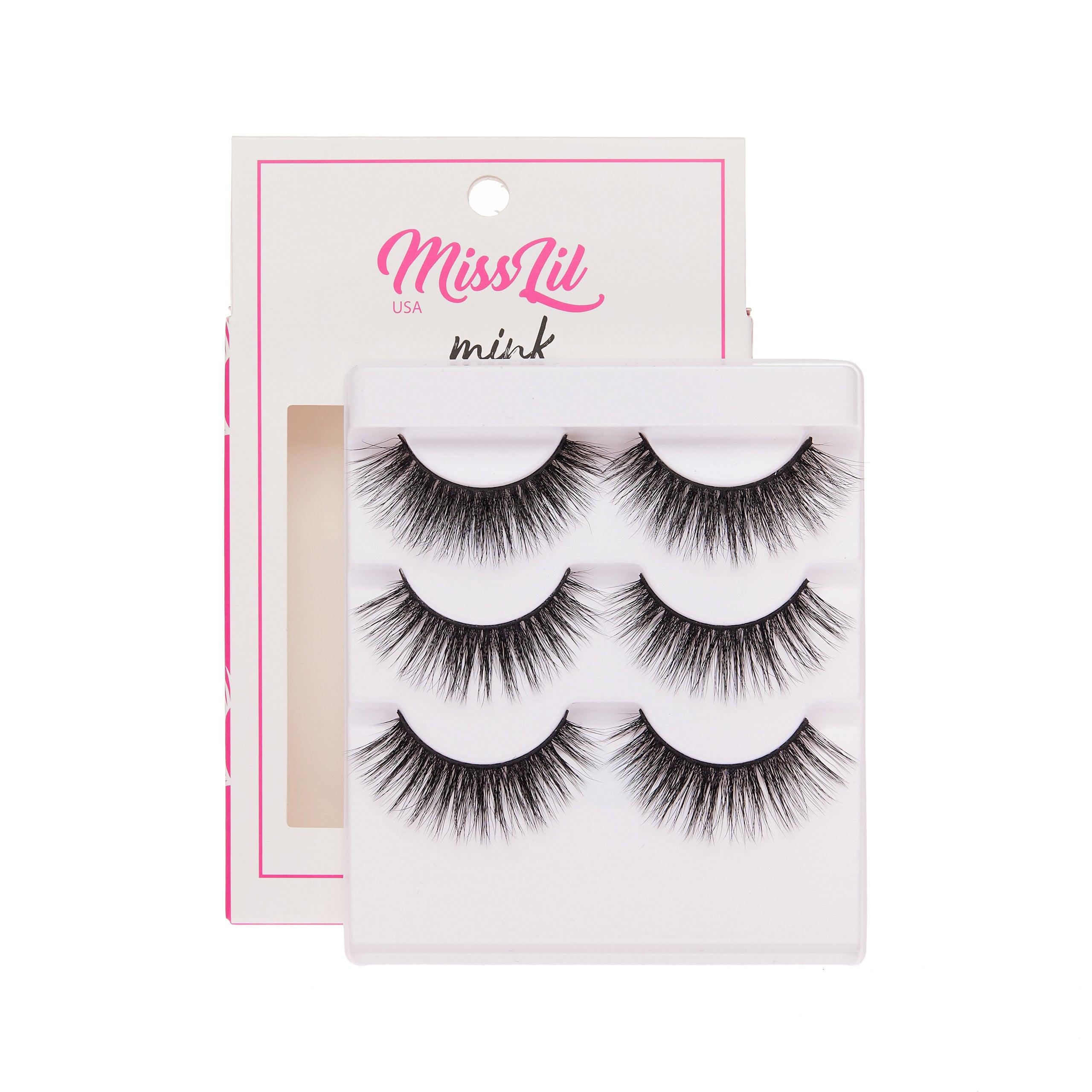 3-Pair Faux Mink Effect Eyelashes - Lash Party Collection #3 - Pack of 3 - Miss Lil USA