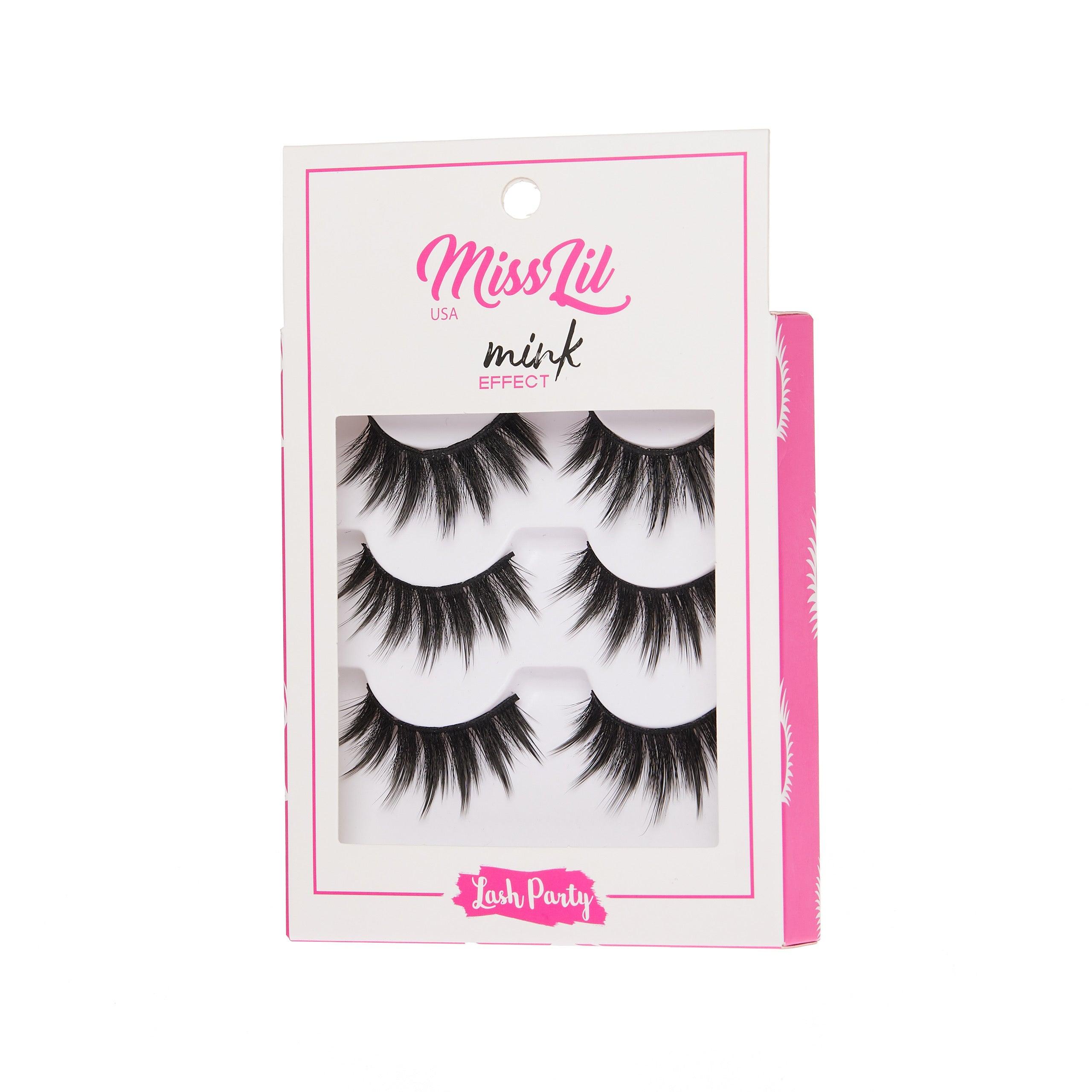 3-Pair Faux Mink Effect Eyelashes - Lash Party Collection #30 - Pack of 3 - Miss Lil USA