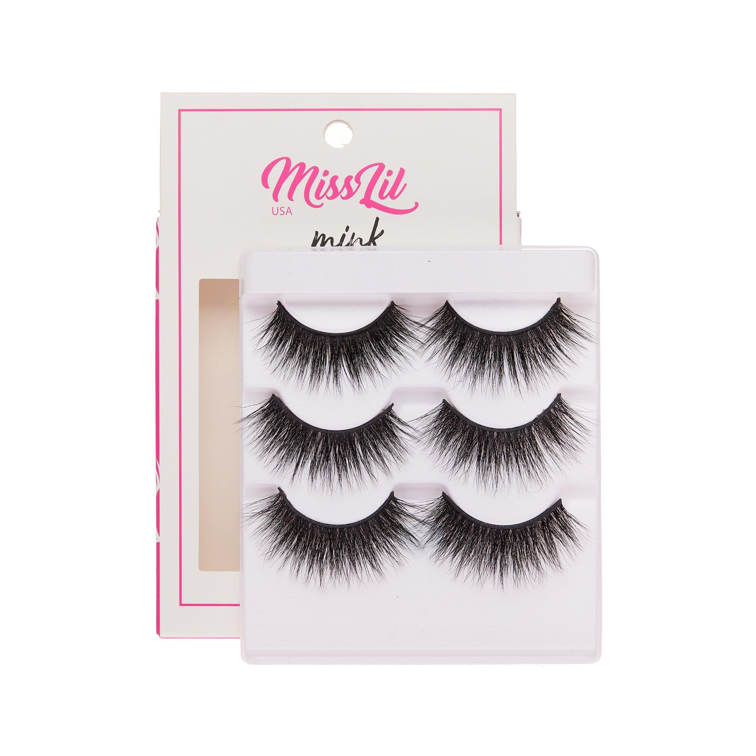 3-Pair Faux Mink Effect Eyelashes - Lash Party Collection #4 - Pack of 3 - Miss Lil USA