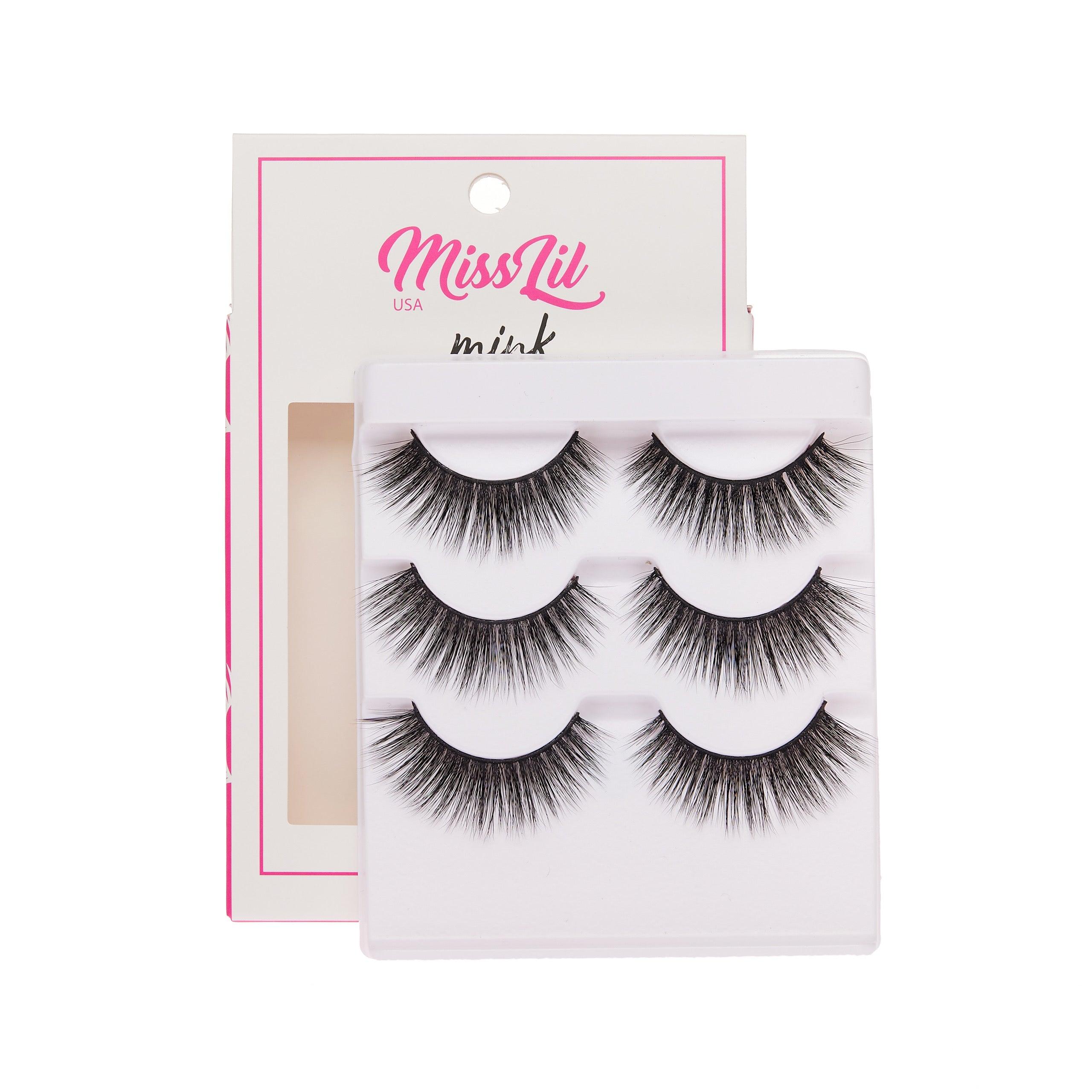 3-Pair Faux Mink Effect Eyelashes - Lash Party Collection #5 - Pack of 3 - Miss Lil USA