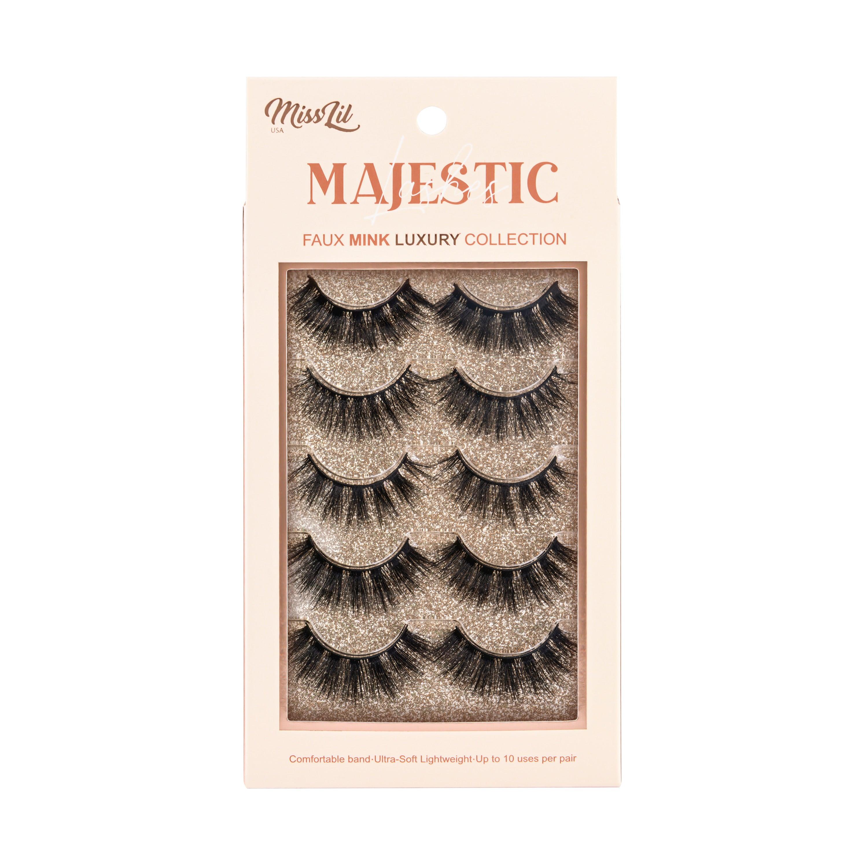 5 Pairs Majestic Collection Lashes #12 (Pack of 12 ) - Miss Lil USA