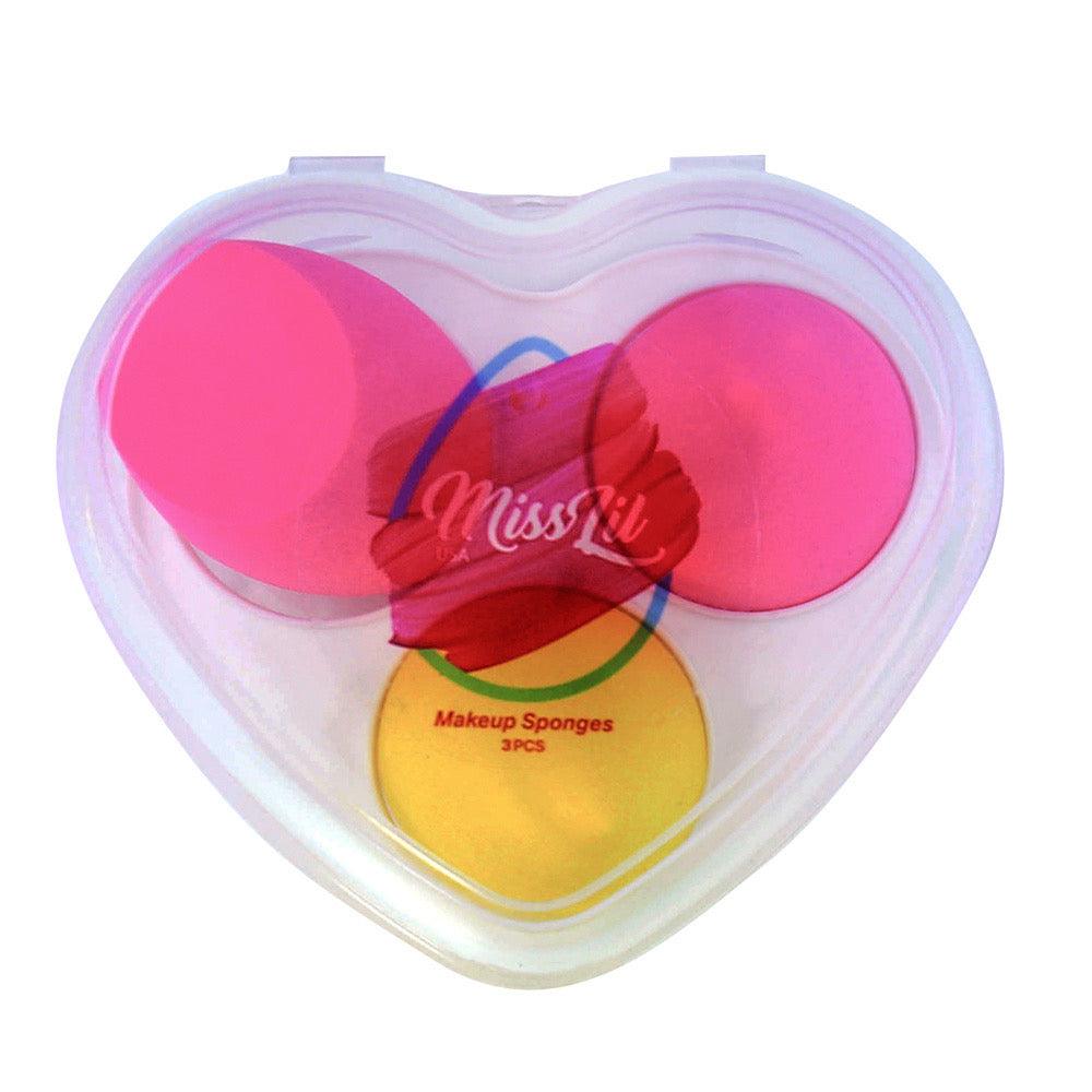 Miss Lil USA Heart Makeup Sponges 3pcs/set - Miss Lil USA