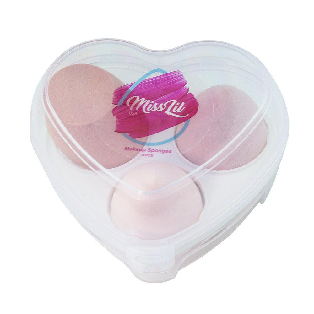 Miss Lil USA Heart Makeup Sponges 3pcs/set - Miss Lil USA