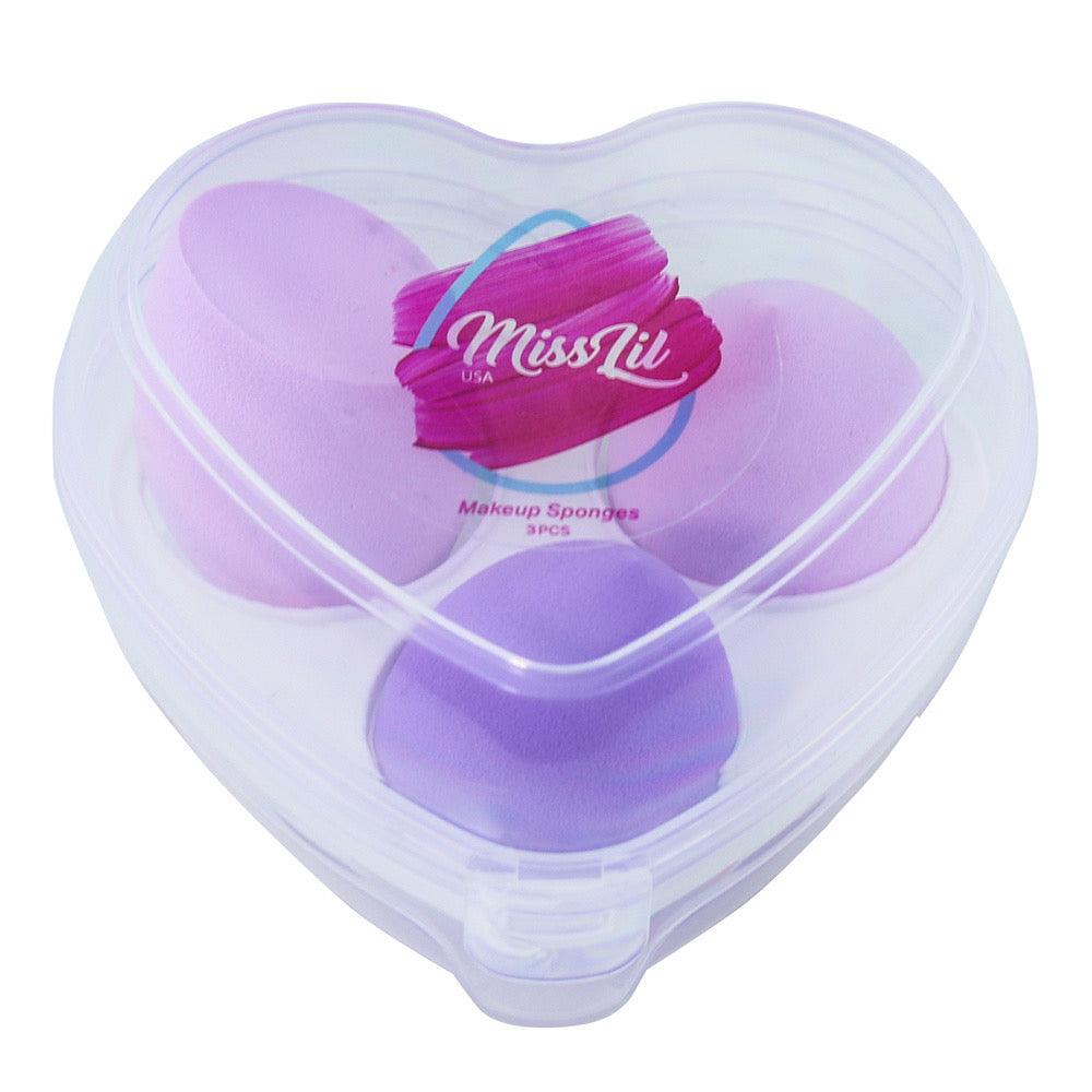 Miss Lil USA Heart Makeup Sponges 3pcs/set - Miss Lil USA