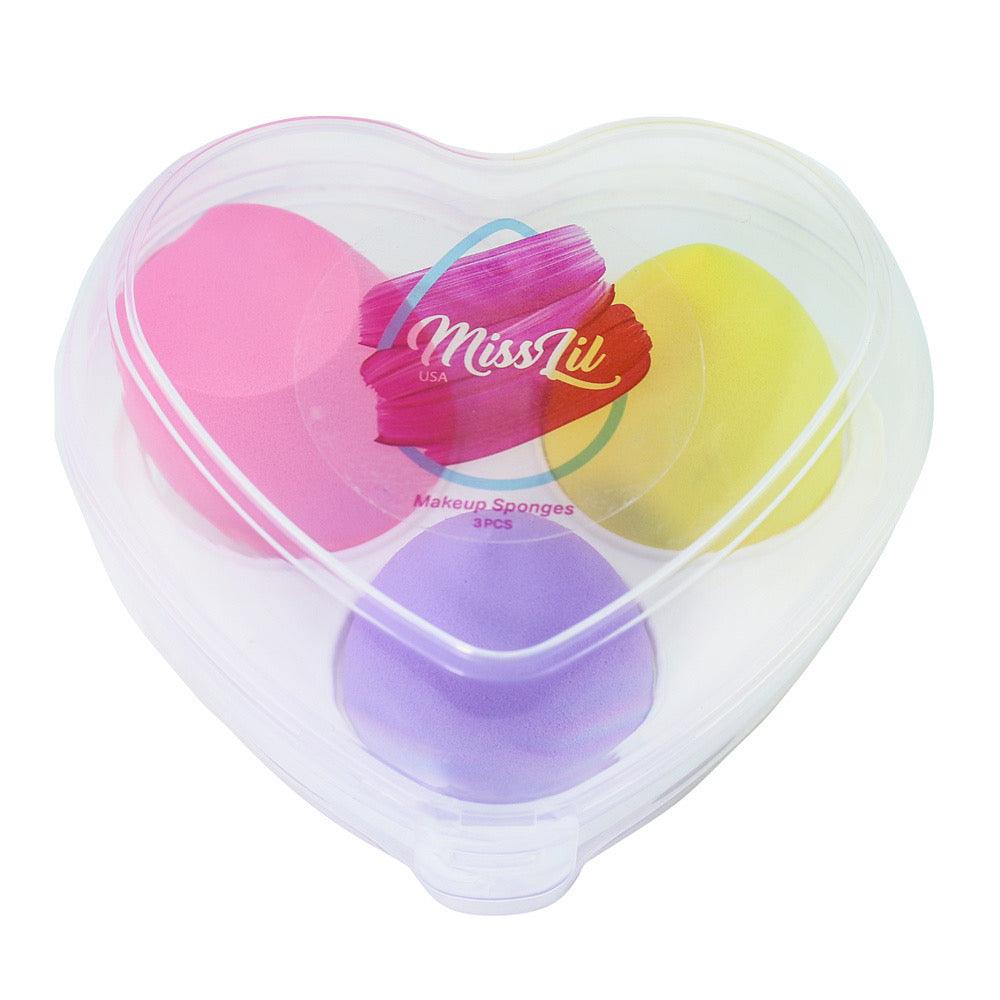 Miss Lil USA Heart Makeup Sponges 3pcs/set - Miss Lil USA