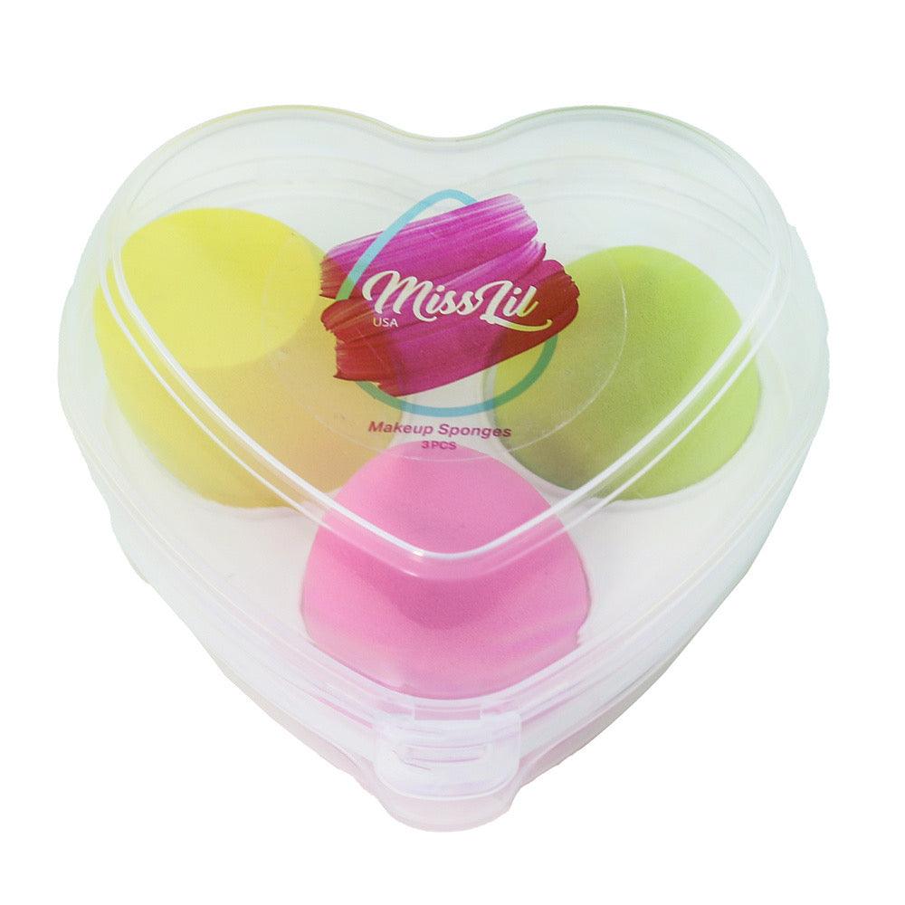 Miss Lil USA Heart Makeup Sponges 3pcs/set - Miss Lil USA