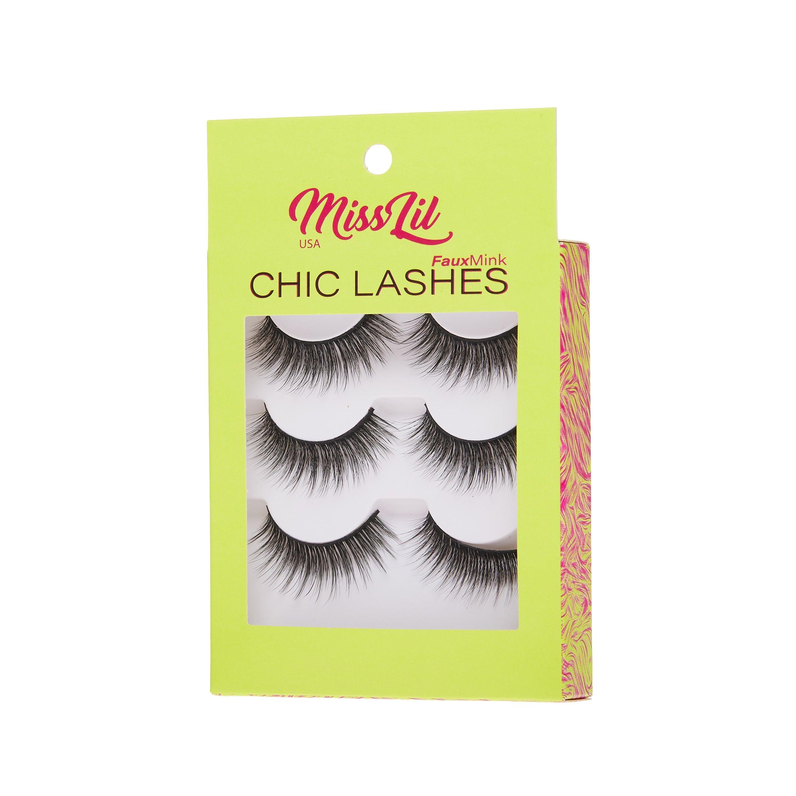 3-Pair Faux Mink Eyelashes - Chic Lashes Collection #31 - Pack of 3 - Miss Lil USA
