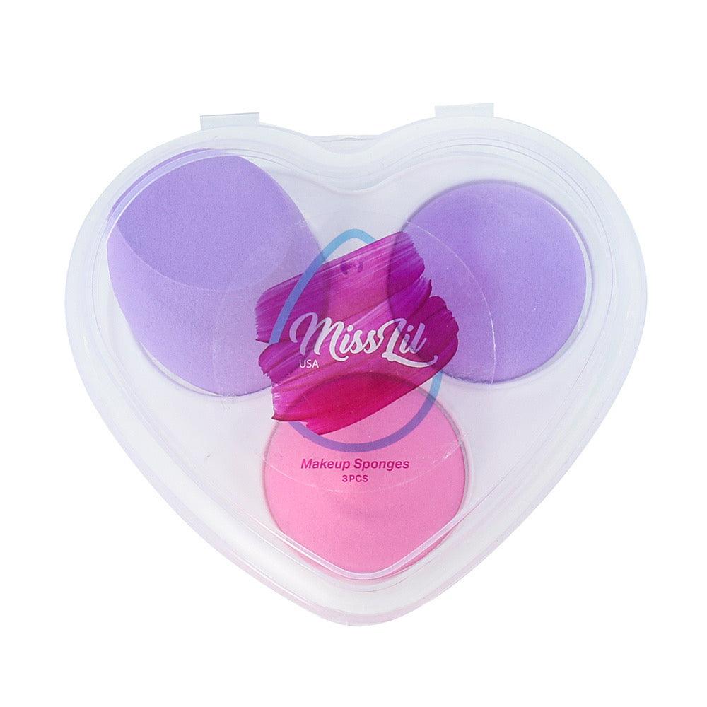 Miss Lil USA Heart Makeup Sponges 3pcs/set - Miss Lil USA