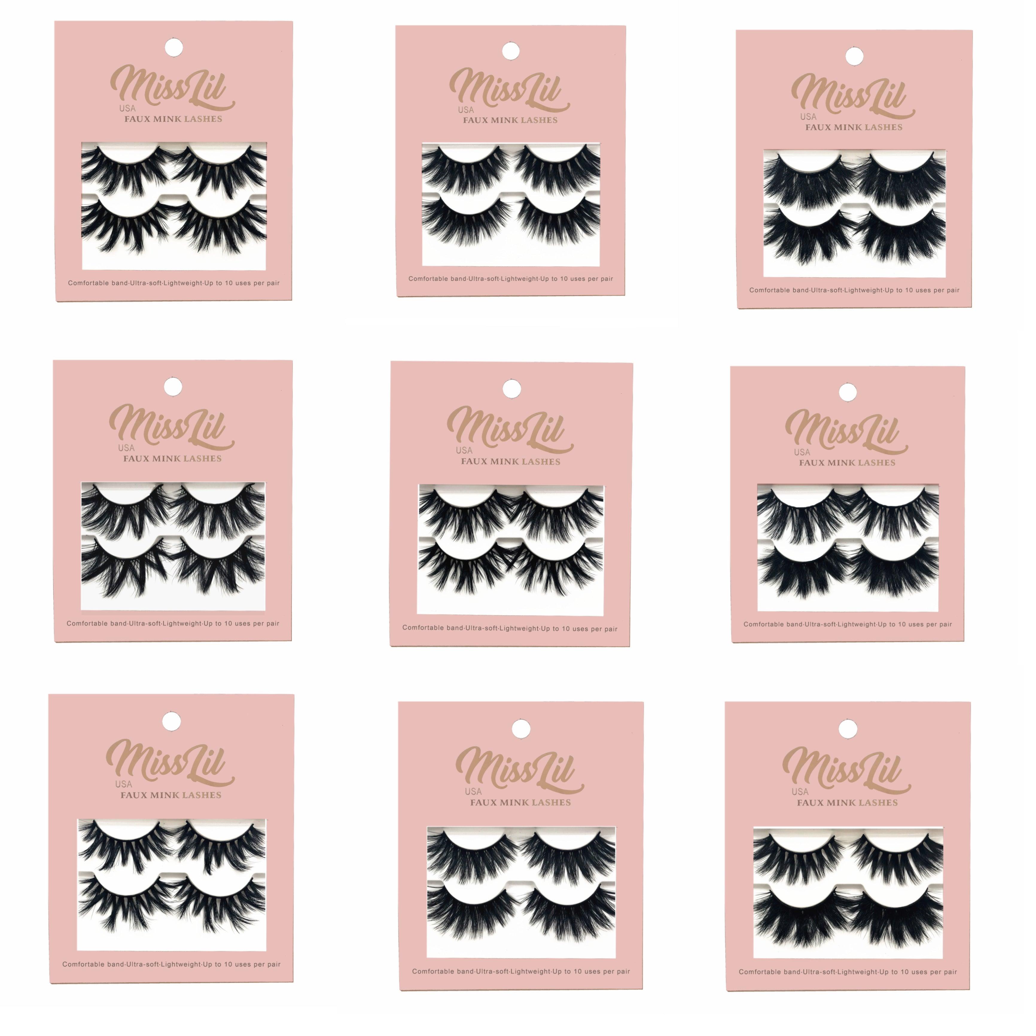 Miss Lil USA Lashes (144 Pcs)(12 DZ)(12 Different numbers) - Miss Lil USA