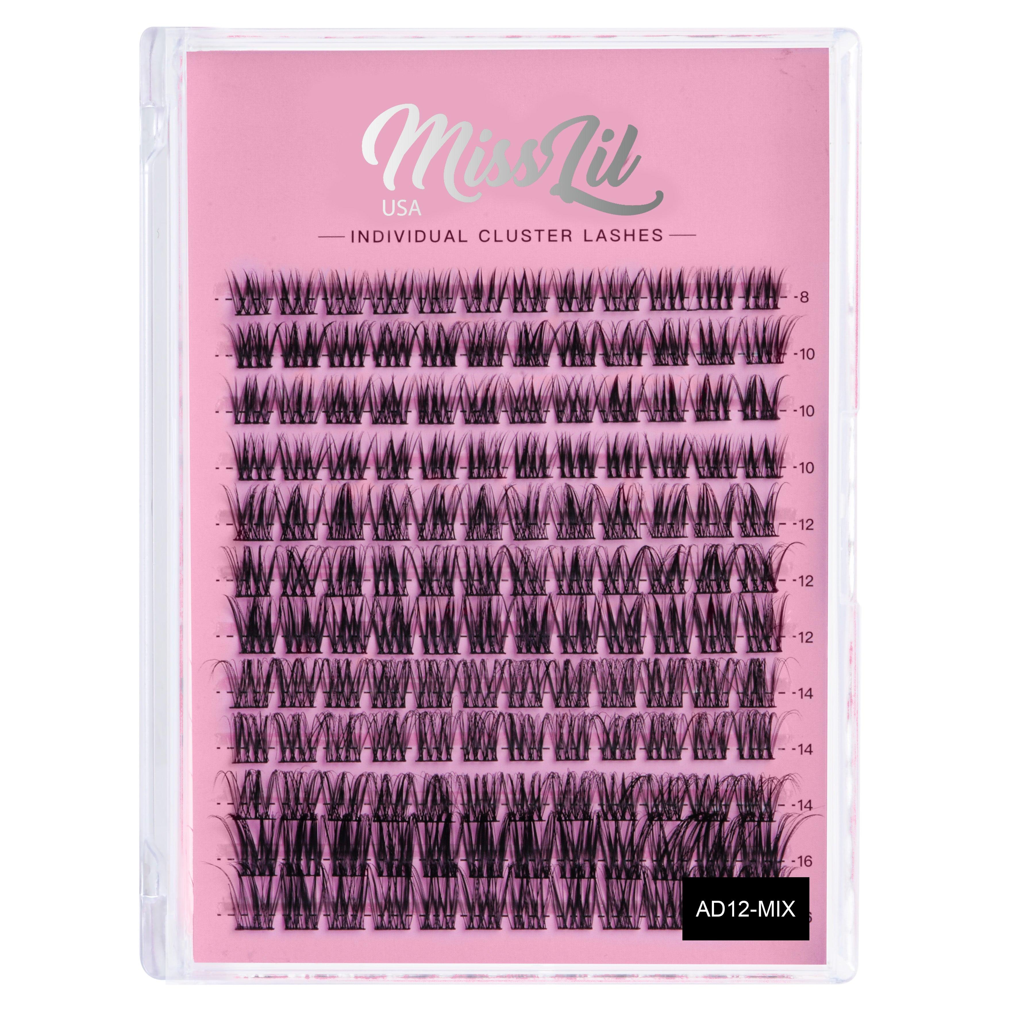 DIY Cluster eyelash extensions AD-12 MIX Tray - Miss Lil USA