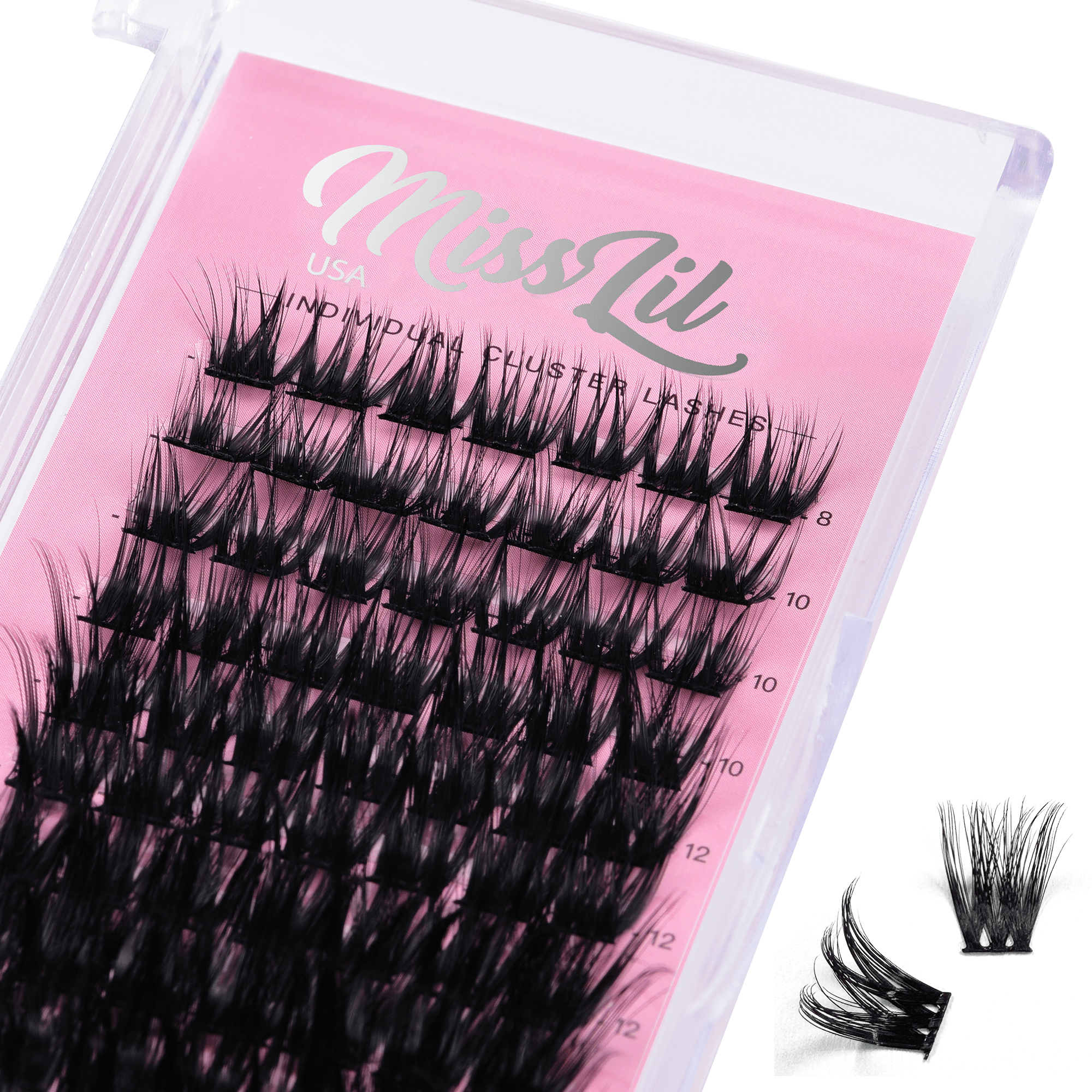 Individual Cluster Eyelashes AD-09 Small MIX Tray - Miss Lil USA