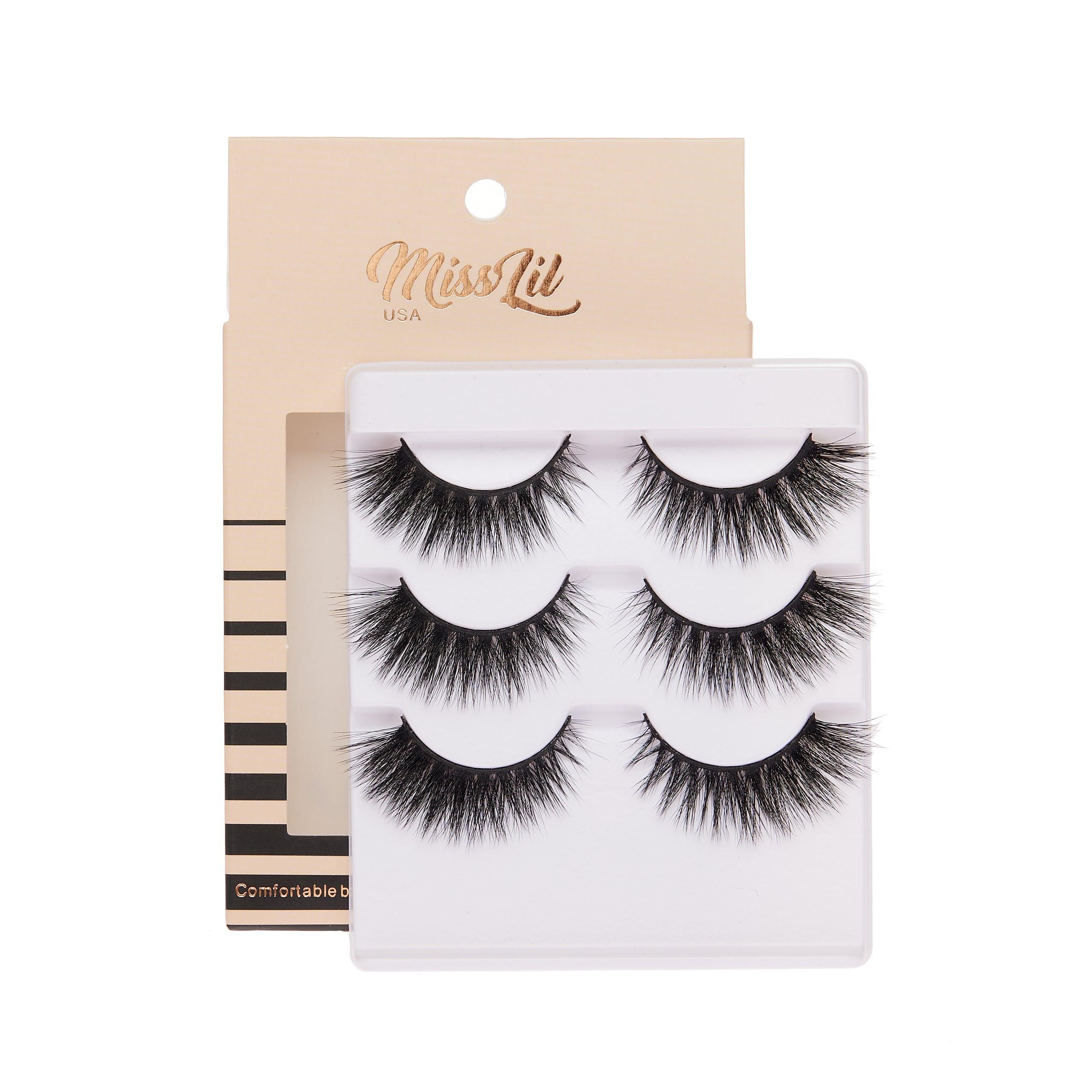 3-Pair Faux 9D Mink Eyelashes - Luxury Collection #23 - Pack of 3 - Miss Lil USA