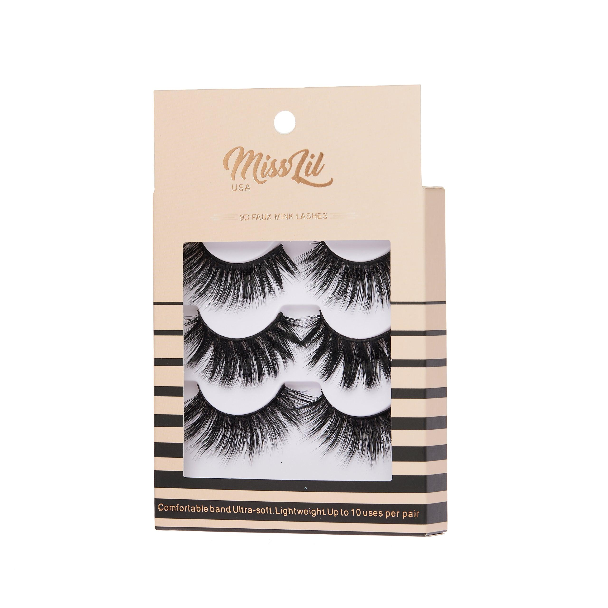 3-Pair Faux 9D Mink Eyelashes - Luxury Collection #5 - Pack of 3 - Miss Lil USA