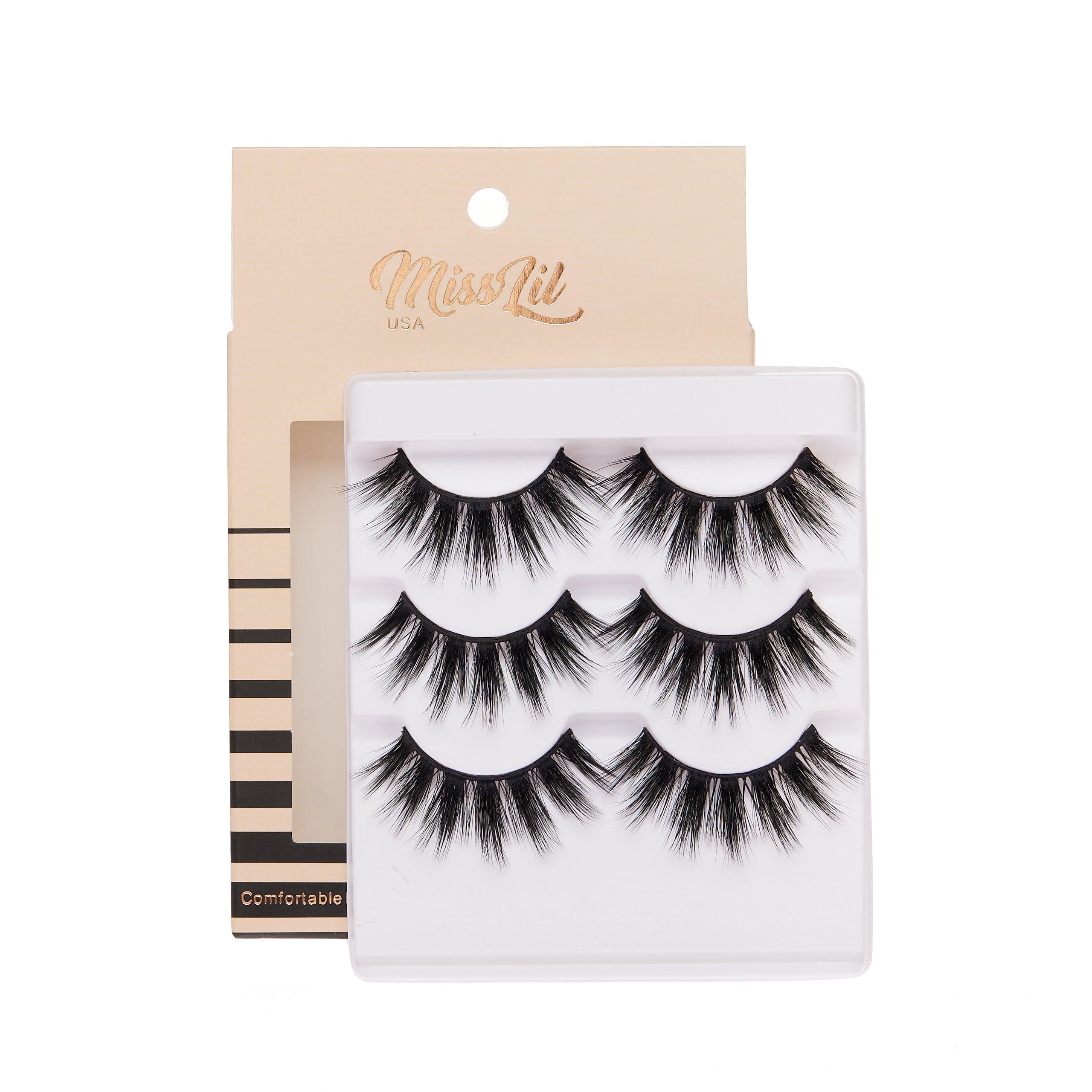 3-Pair Faux 9D Mink Eyelashes - Luxury Collection #9 - Pack of 12 - Miss Lil USA