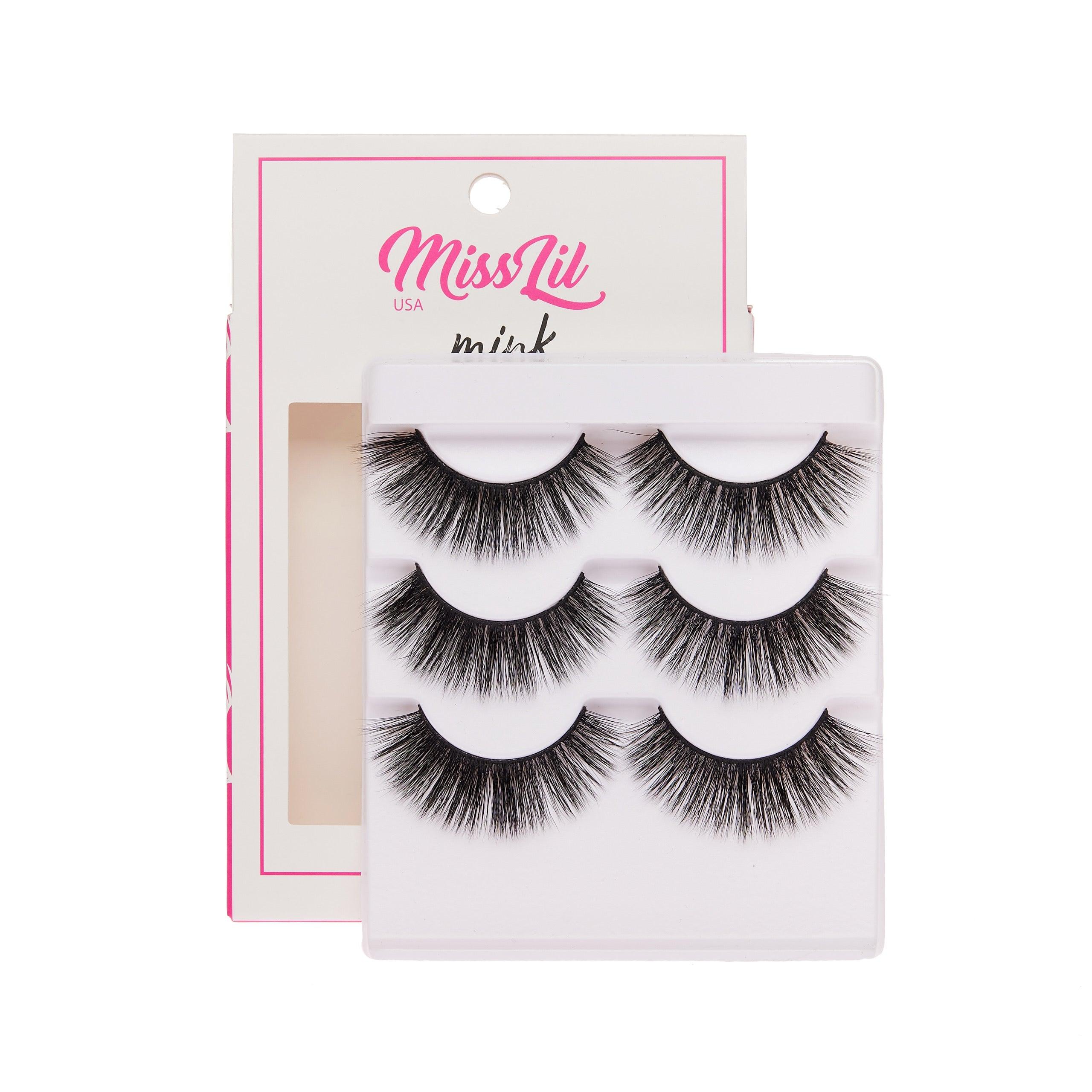 3-Pair Faux Mink Effect Eyelashes - Lash Party Collection #11 - Pack of 3 - Miss Lil USA