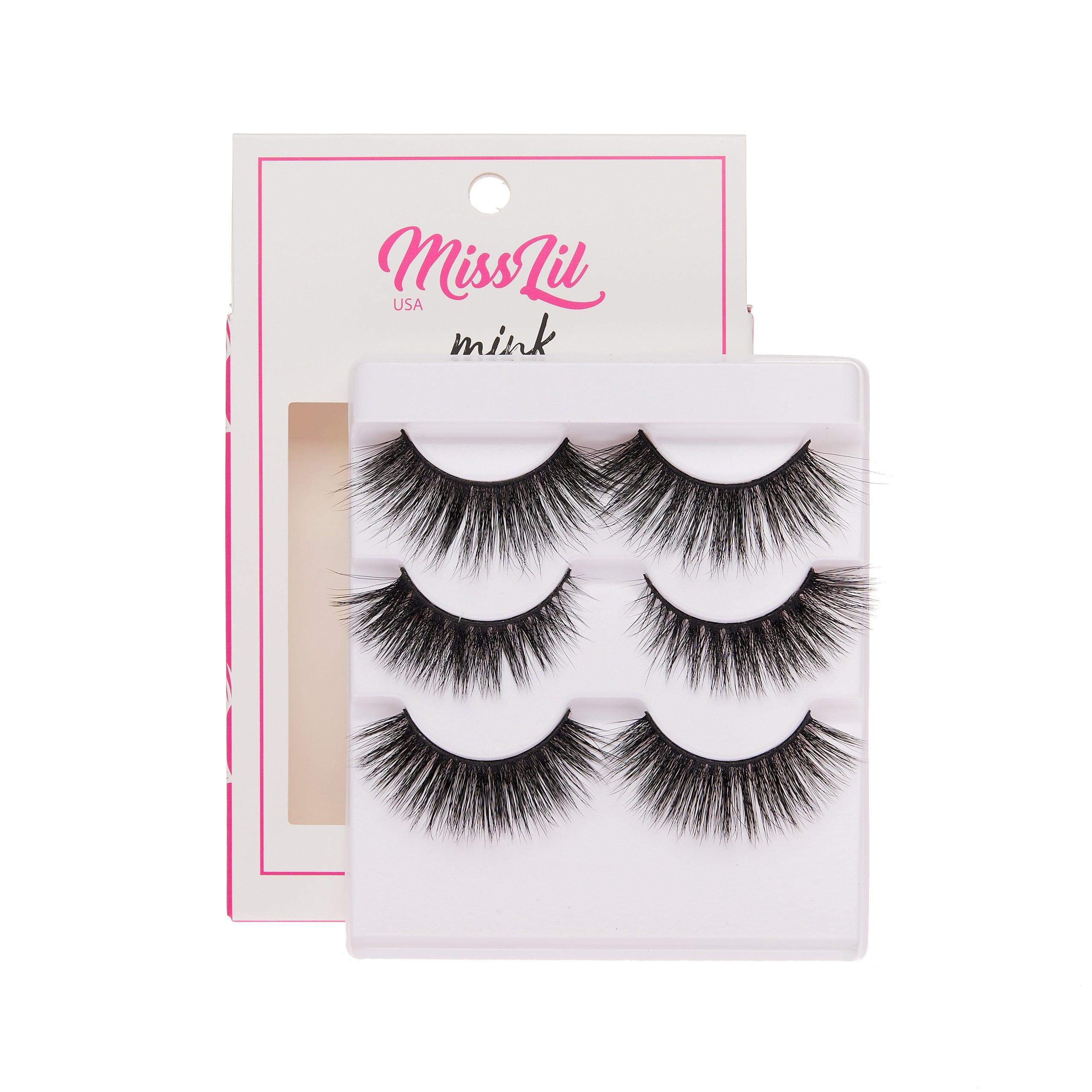 3-Pair Faux Mink Effect Eyelashes - Lash Party Collection #14 - Pack of 3 - Miss Lil USA