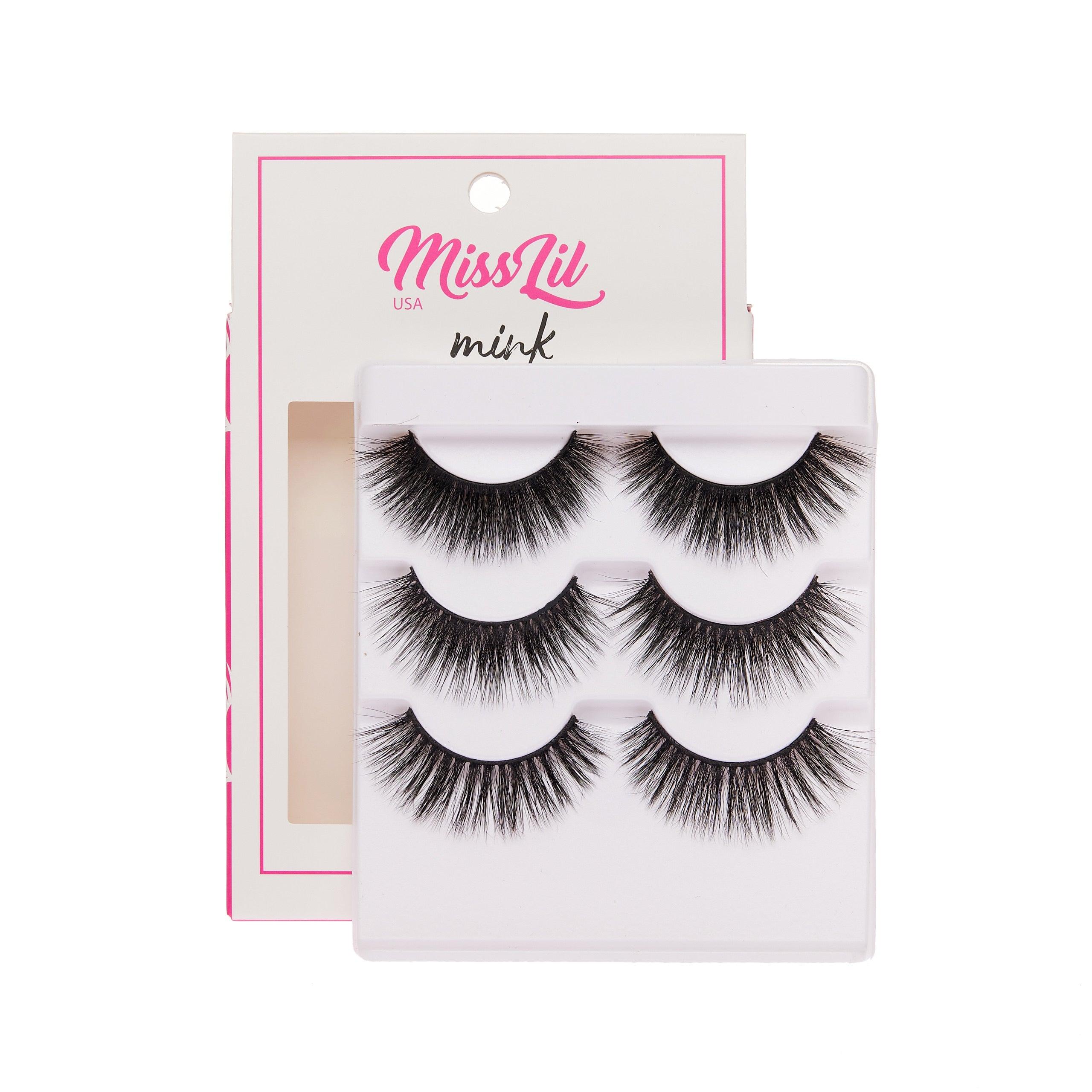 3-Pair Faux Mink Effect Eyelashes - Lash Party Collection #15 - Pack of 3 - Miss Lil USA