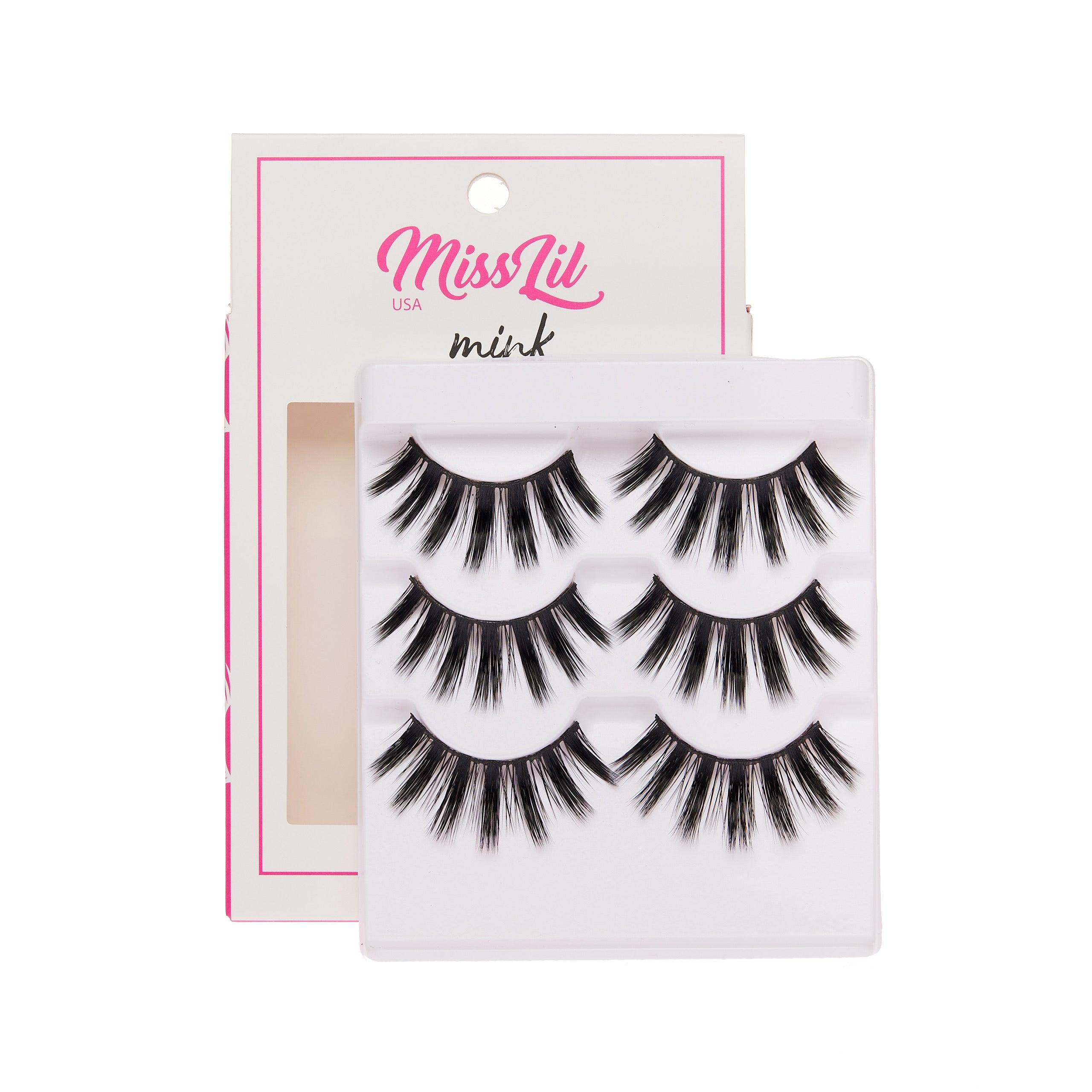3-Pair Faux Mink Effect Eyelashes - Lash Party Collection #17 - Pack of 3 - Miss Lil USA