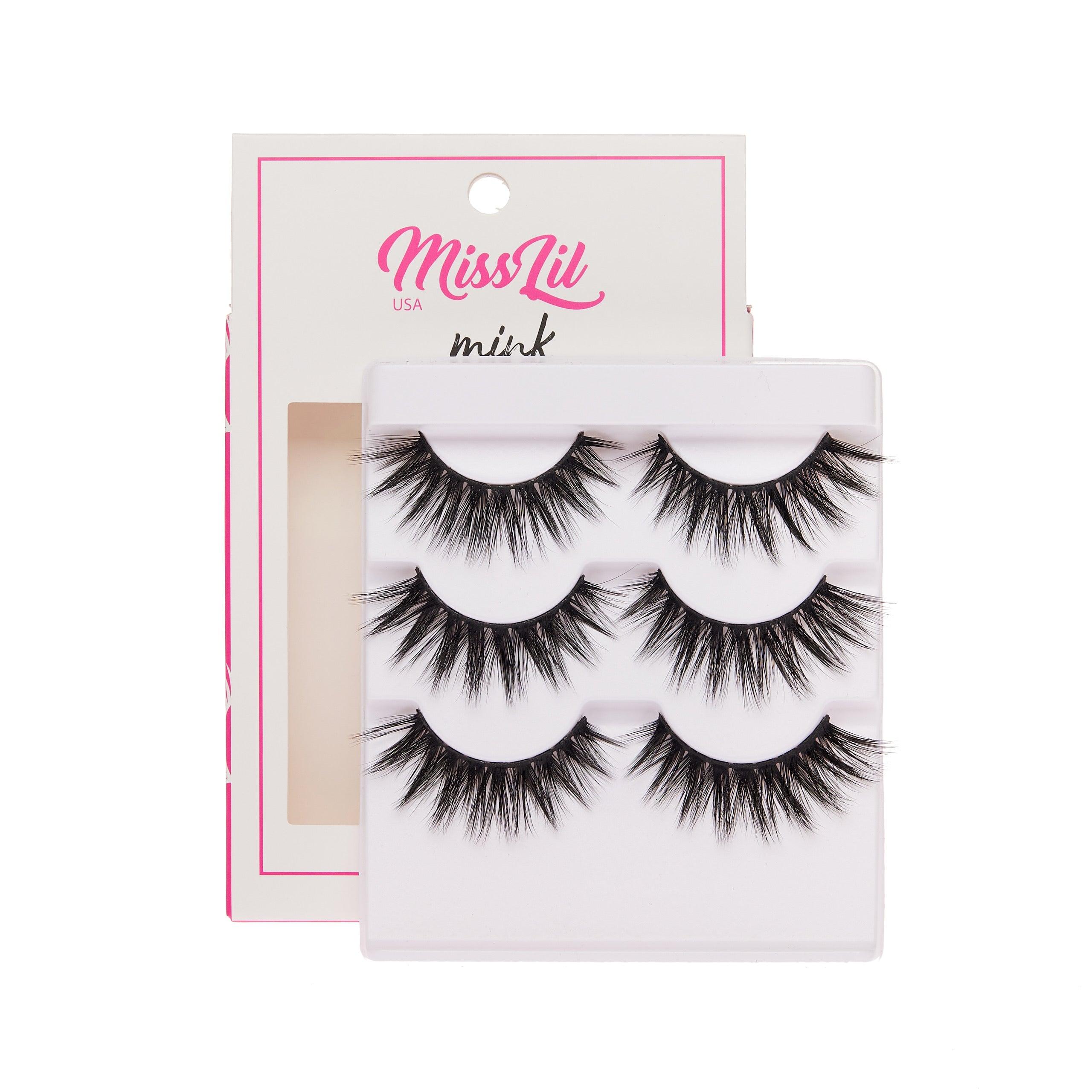 3-Pair Faux Mink Effect Eyelashes - Lash Party Collection #21 - Pack of 3 - Miss Lil USA