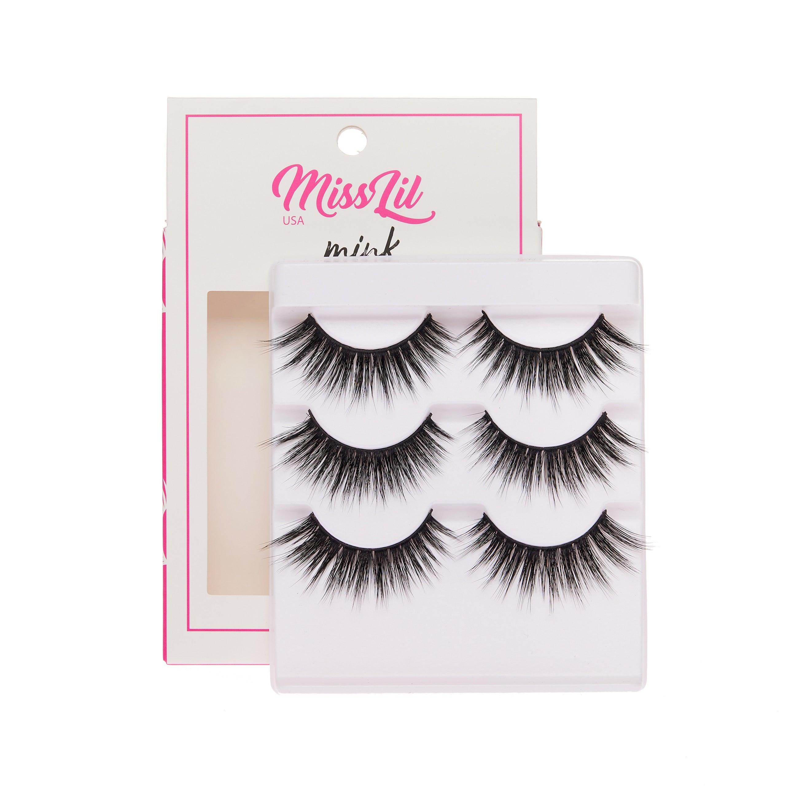 3-Pair Faux Mink Effect Eyelashes - Lash Party Collection #23 - Pack of 3 - Miss Lil USA