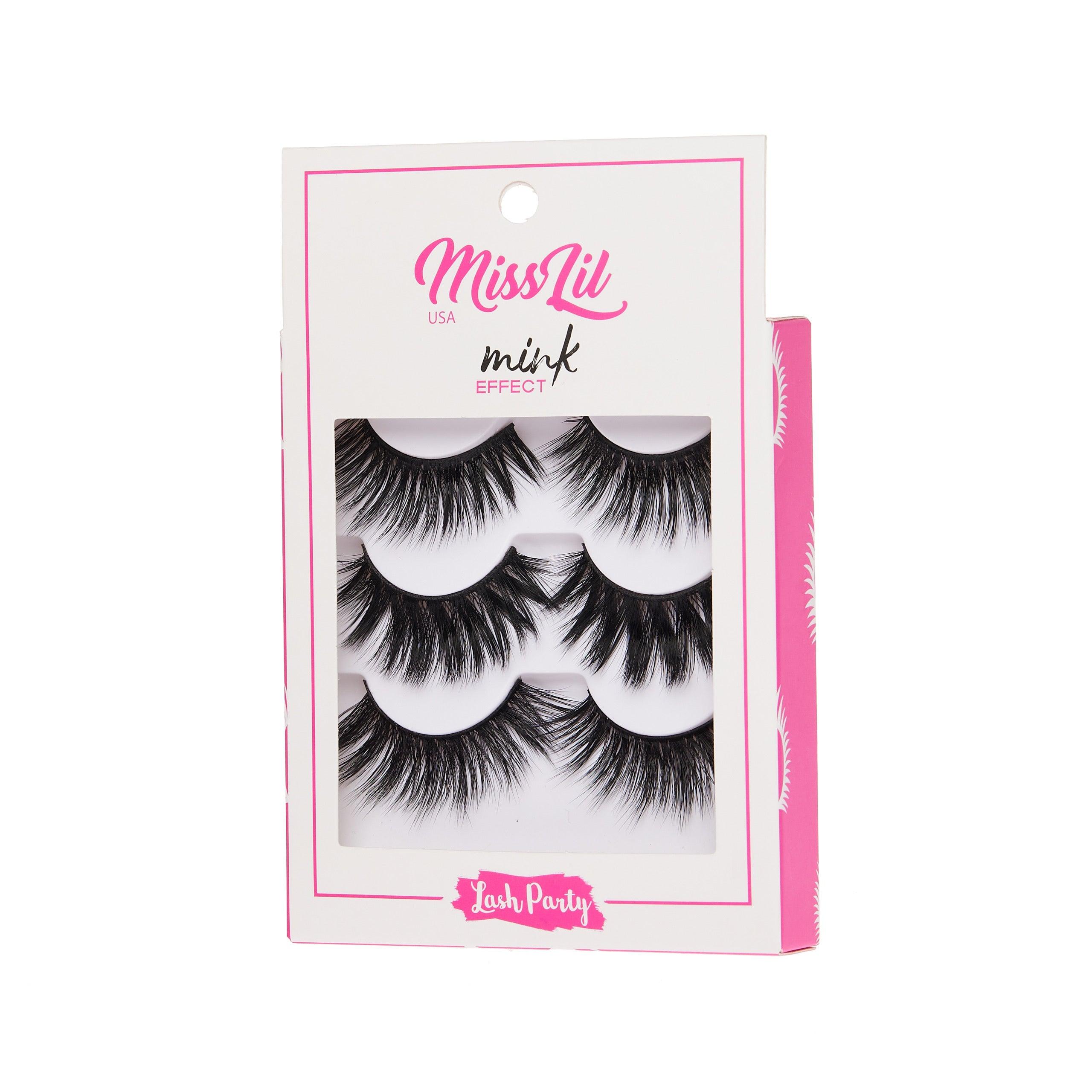 3-Pair Faux Mink Effect Lashes - Lash Party Collection #26 - Pack of 3