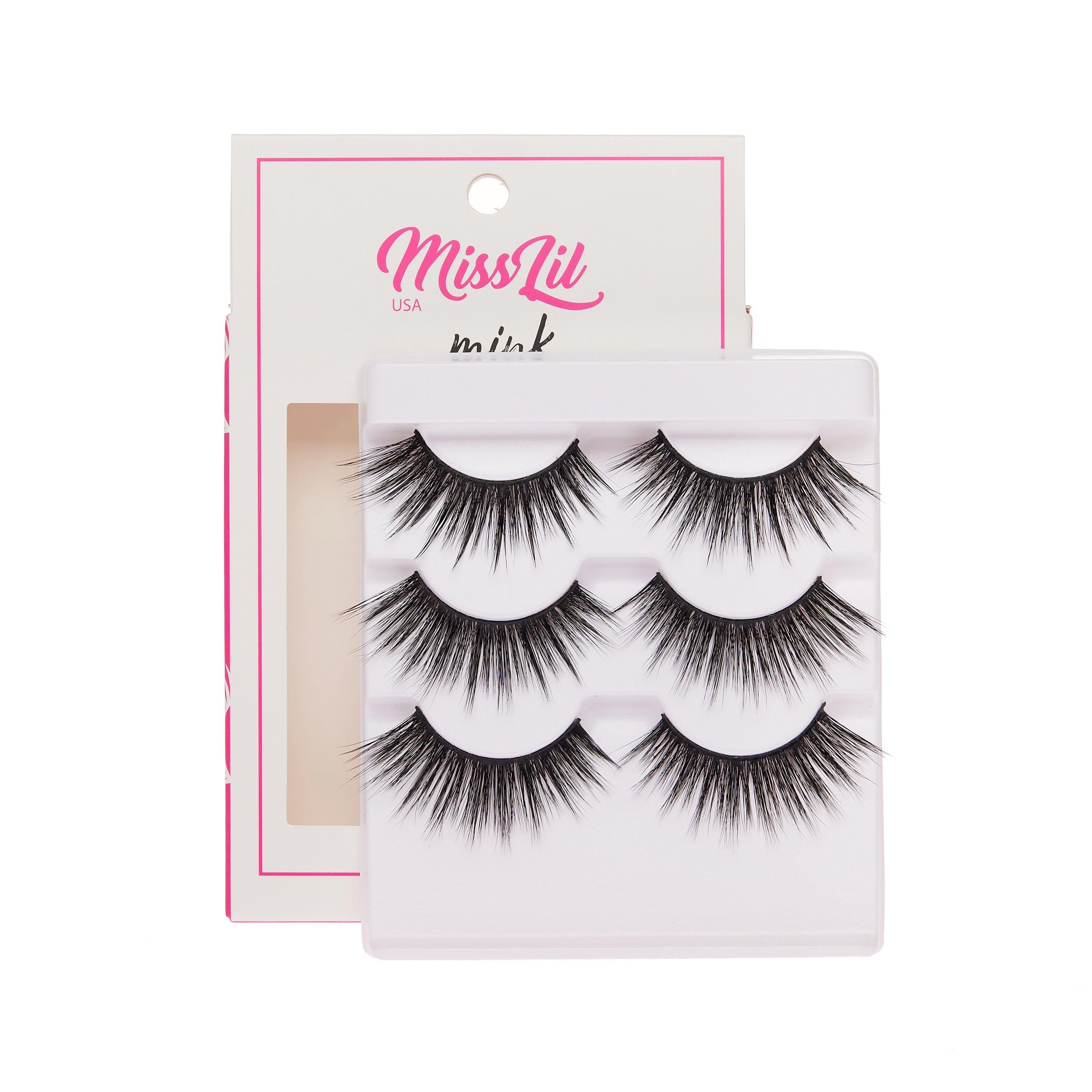 3-Pair Faux Mink Effect Eyelashes - Lash Party Collection #28 - Pack of 3 - Miss Lil USA