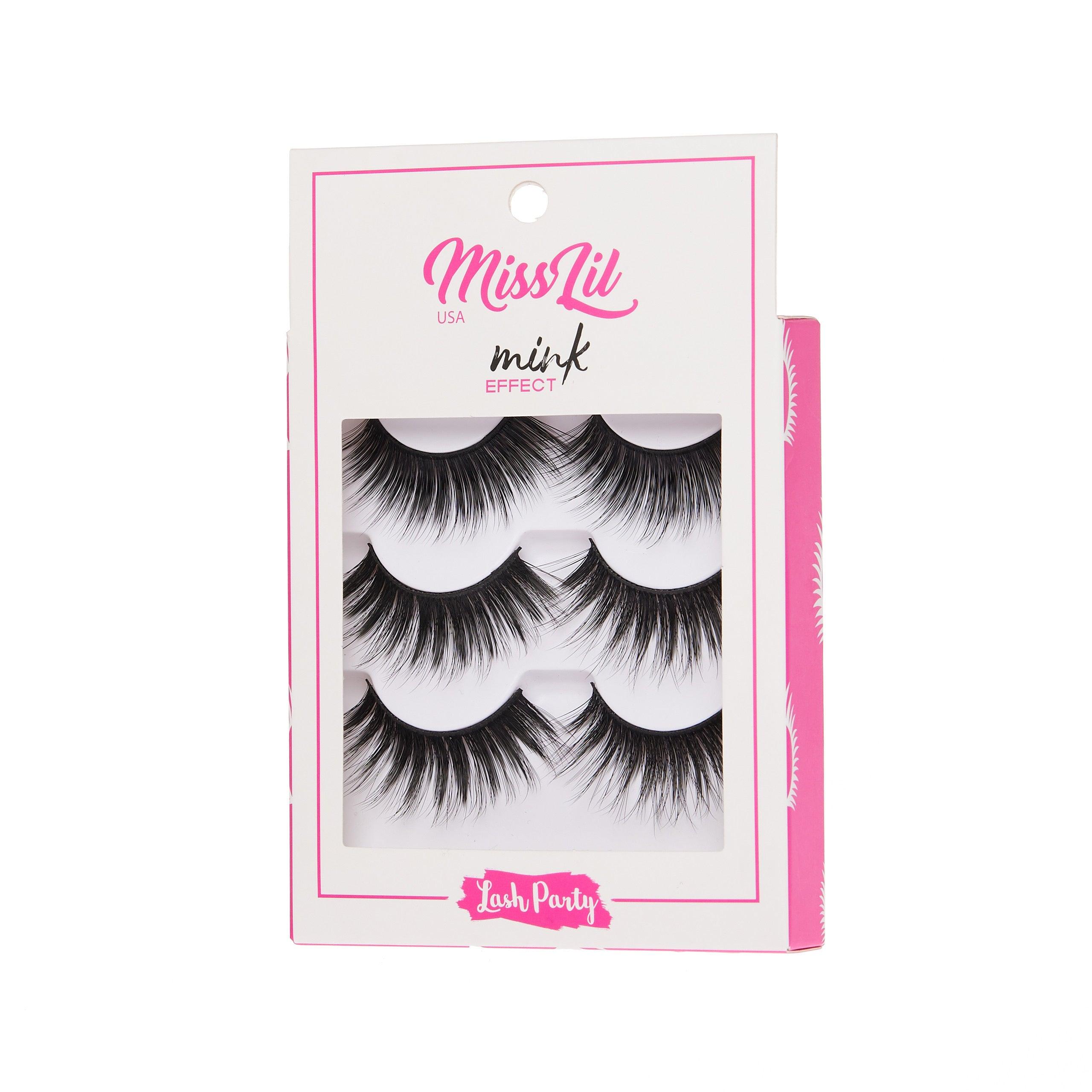 3-Pair Faux Mink Effect Eyelashes - Lash Party Collection #29 - Pack of 3 - Miss Lil USA