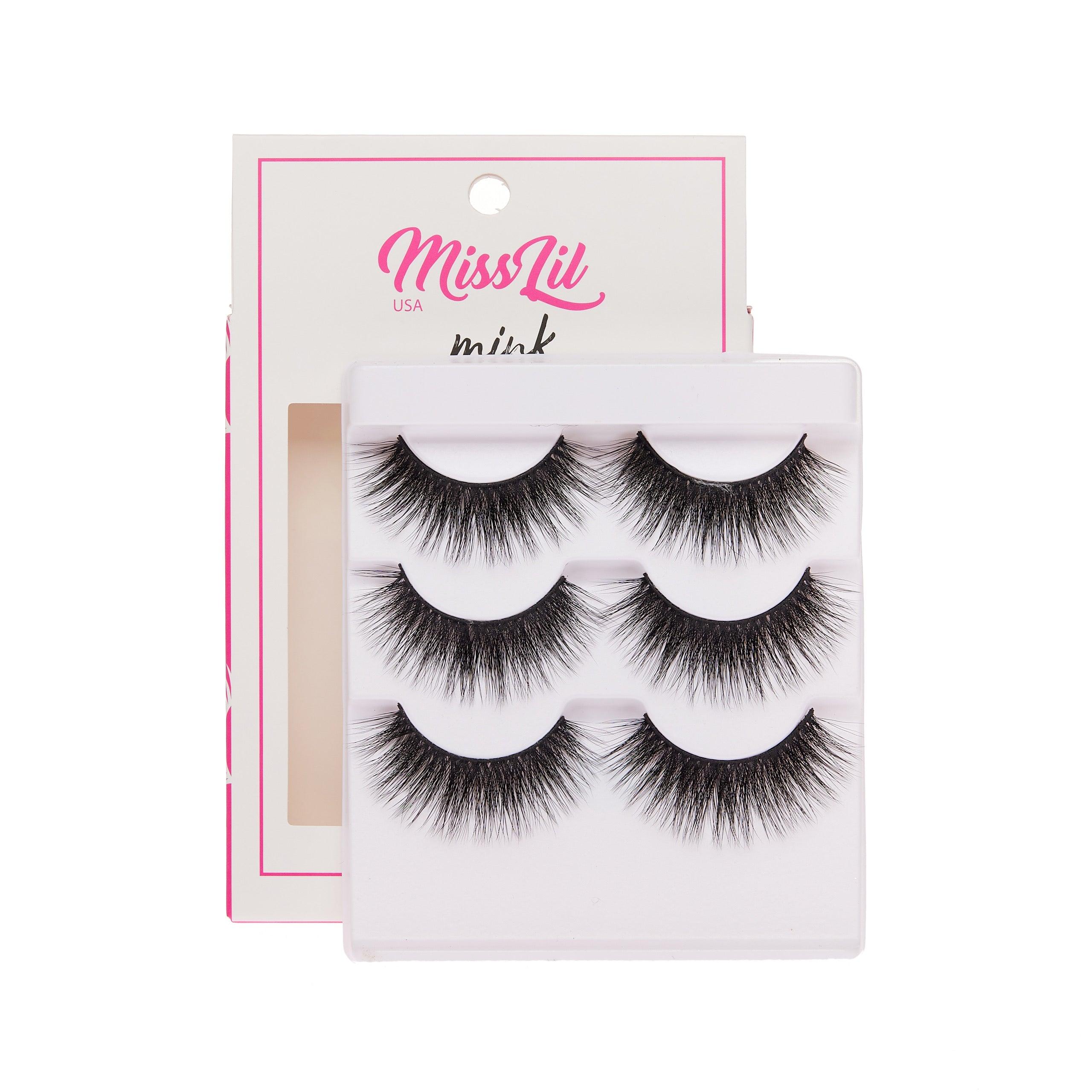 3-Pair Faux Mink Effect Eyelashes - Lash Party Collection #6 - Pack of 3 - Miss Lil USA