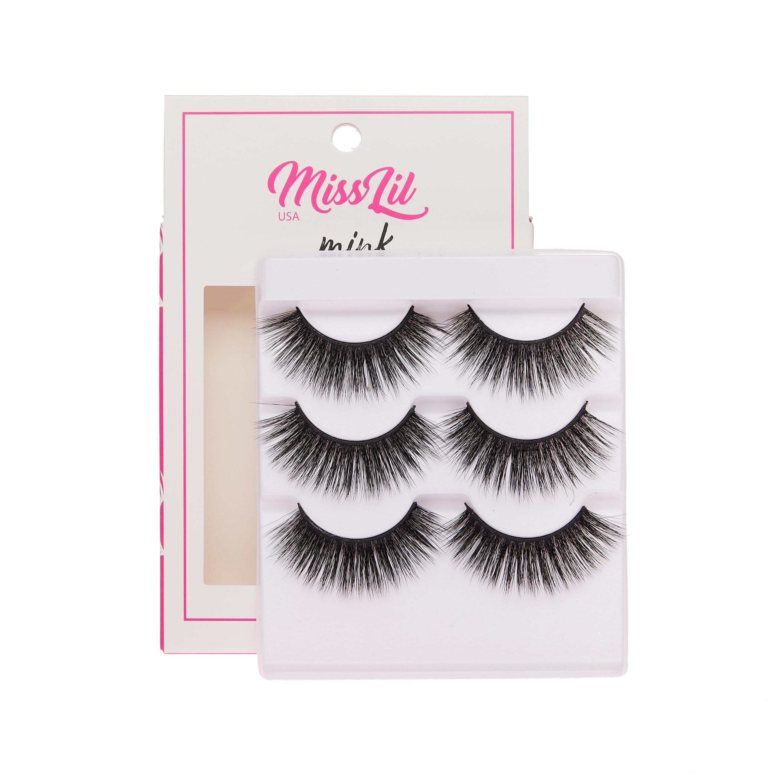 3-Pair Faux Mink Effect Eyelashes - Lash Party Collection #7 - Pack of 3 - Miss Lil USA