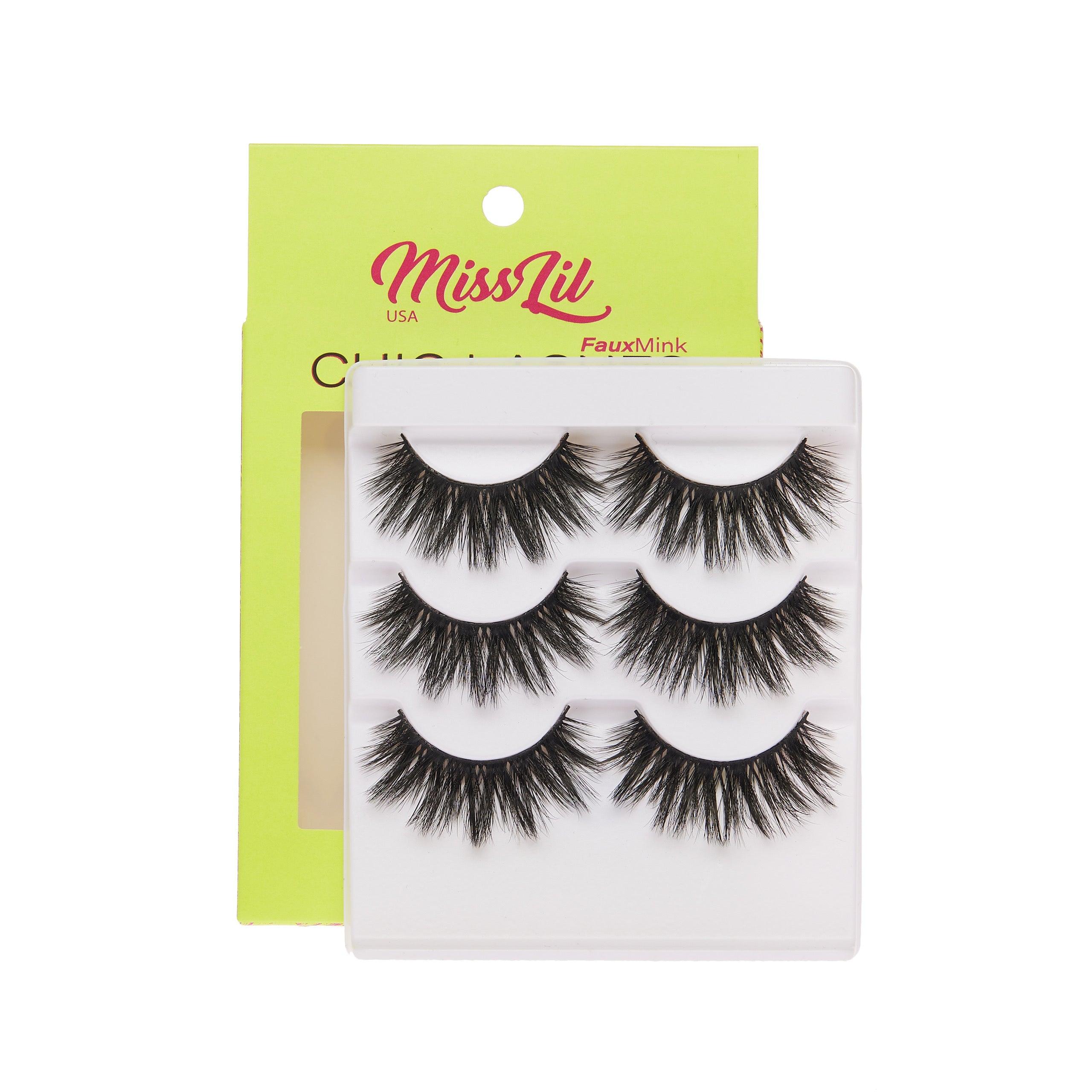 3-Pair Faux Mink Lashes - Chic Lashes Collection #24 - Pack of 3 - Miss Lil USA