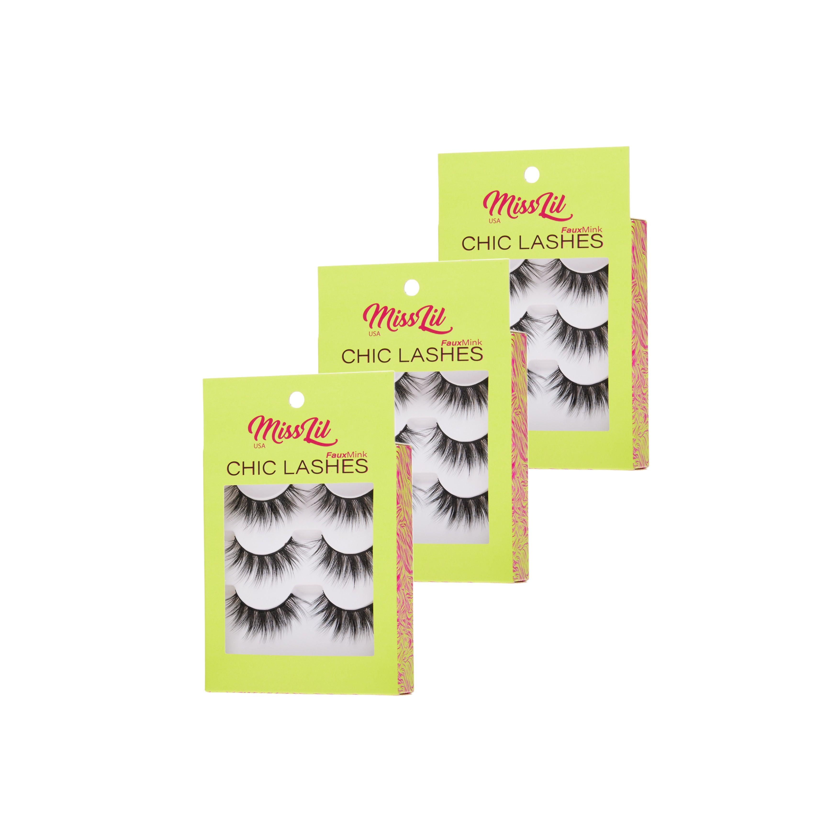 Chic Lashes - (3 Pack)( 9 Pairs of different numbers ) - Miss Lil USA