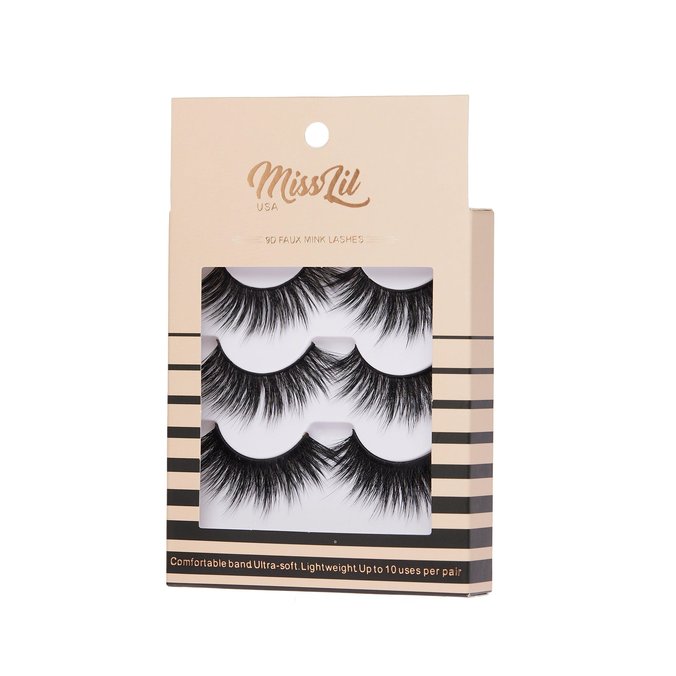 Copy of 3-Pair Faux 9D Mink Eyelashes - Luxury Collection #7 - Pack of 12 - Miss Lil USA